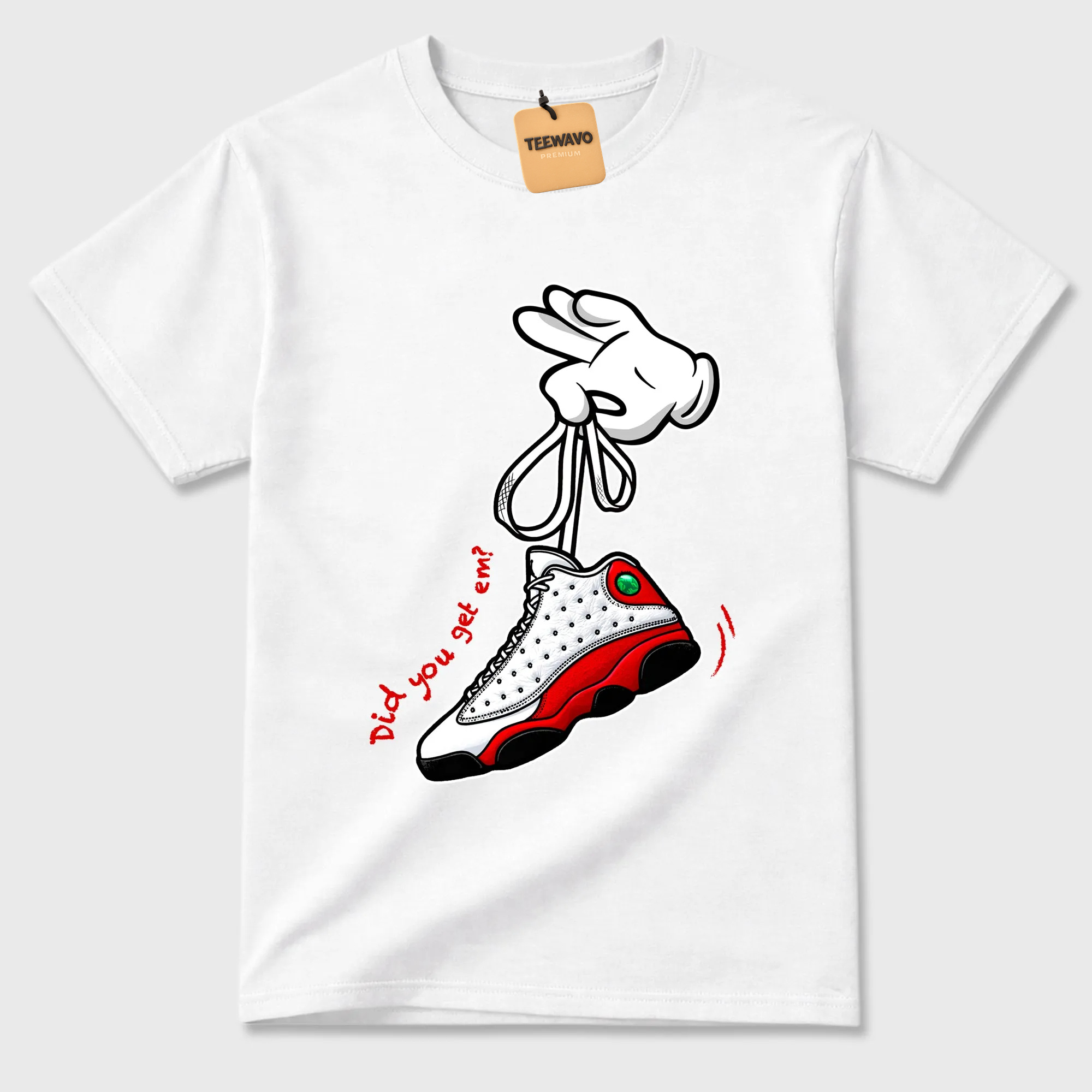 Cartoon Hands Sneaker Tees - AJD 13 University Red