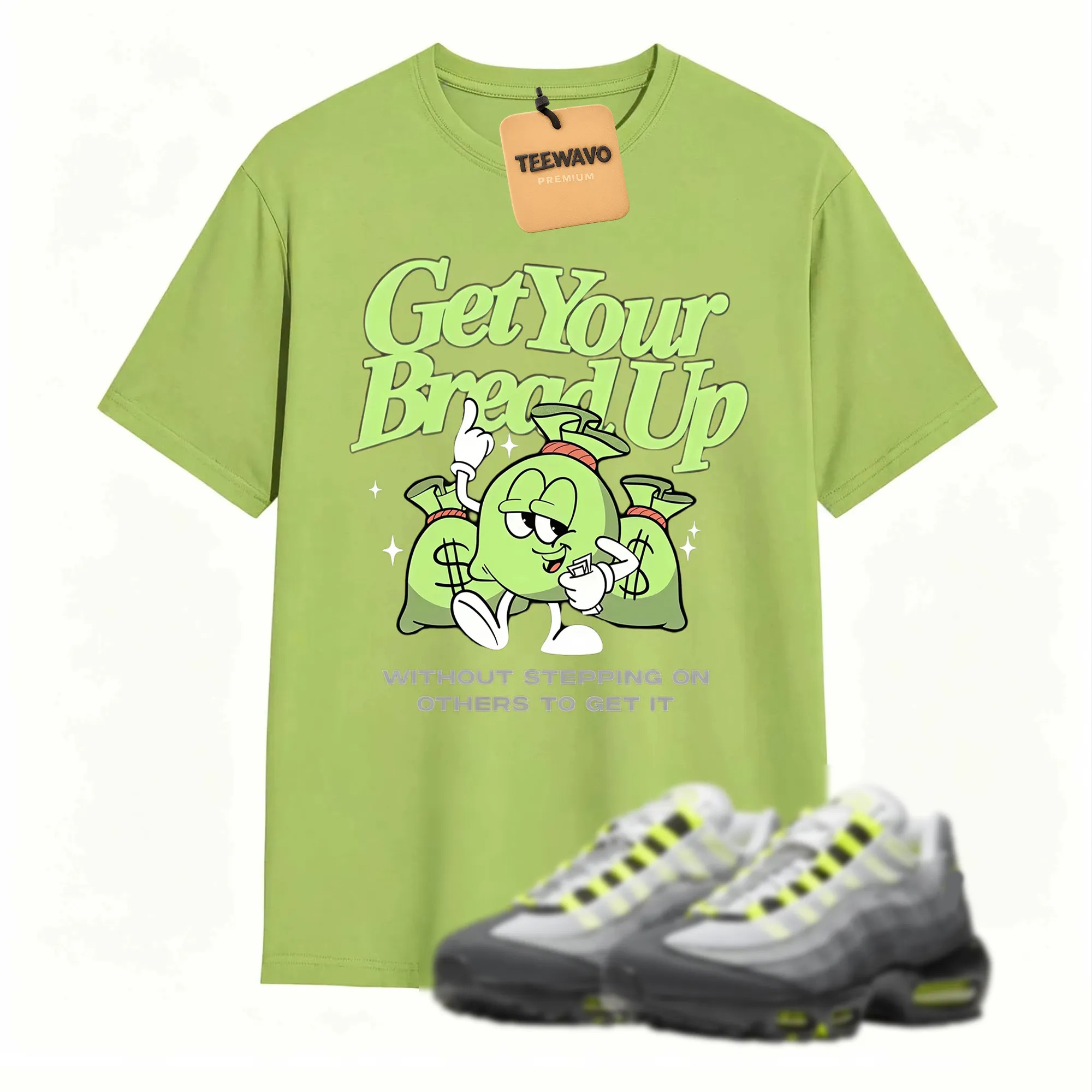 Air Max 95 OG Neon Yellow Shirt, AM95 Match Tee, GET YOUR BREAD UP Shirt