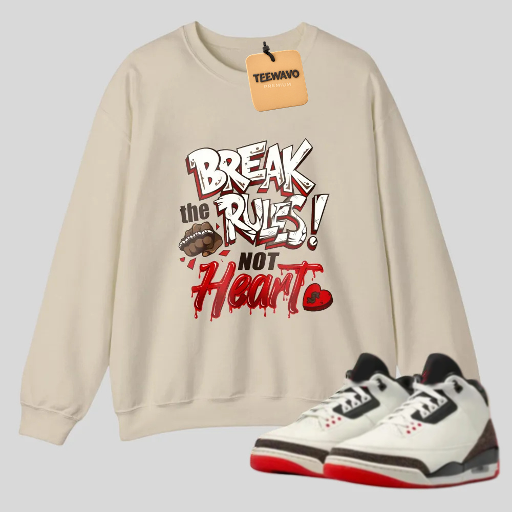 Break The Rules With Heart tshirt 100% cotton