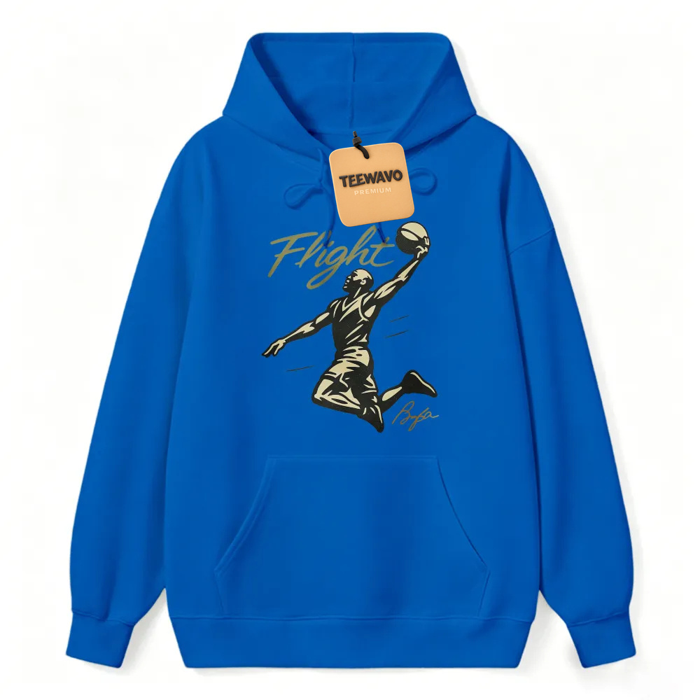 Flight Basketball Player Dunk Silhouette Graphic Unisex Classic Hoodie