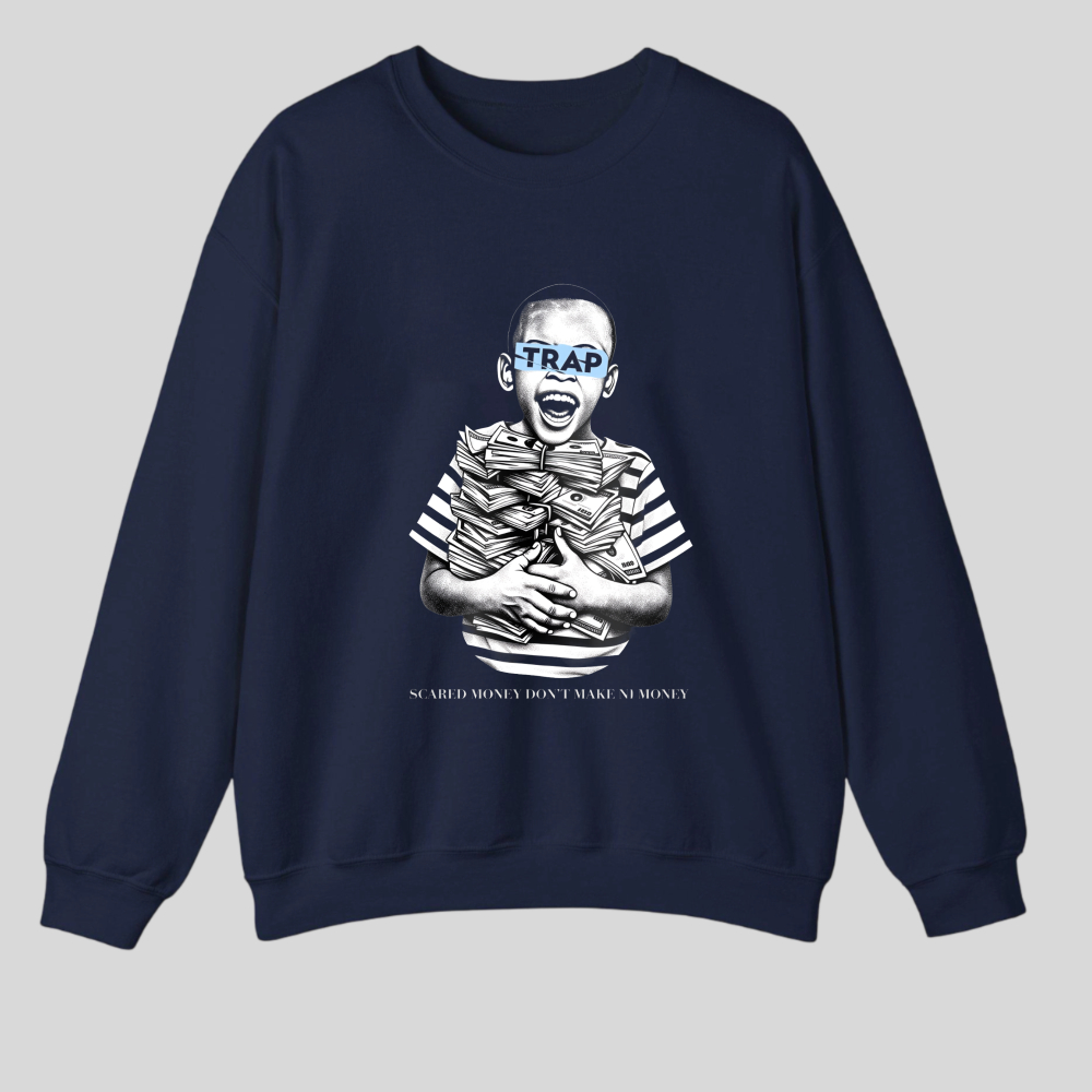 Trap Boy With Money Stack And Text tshirt 100% cotton