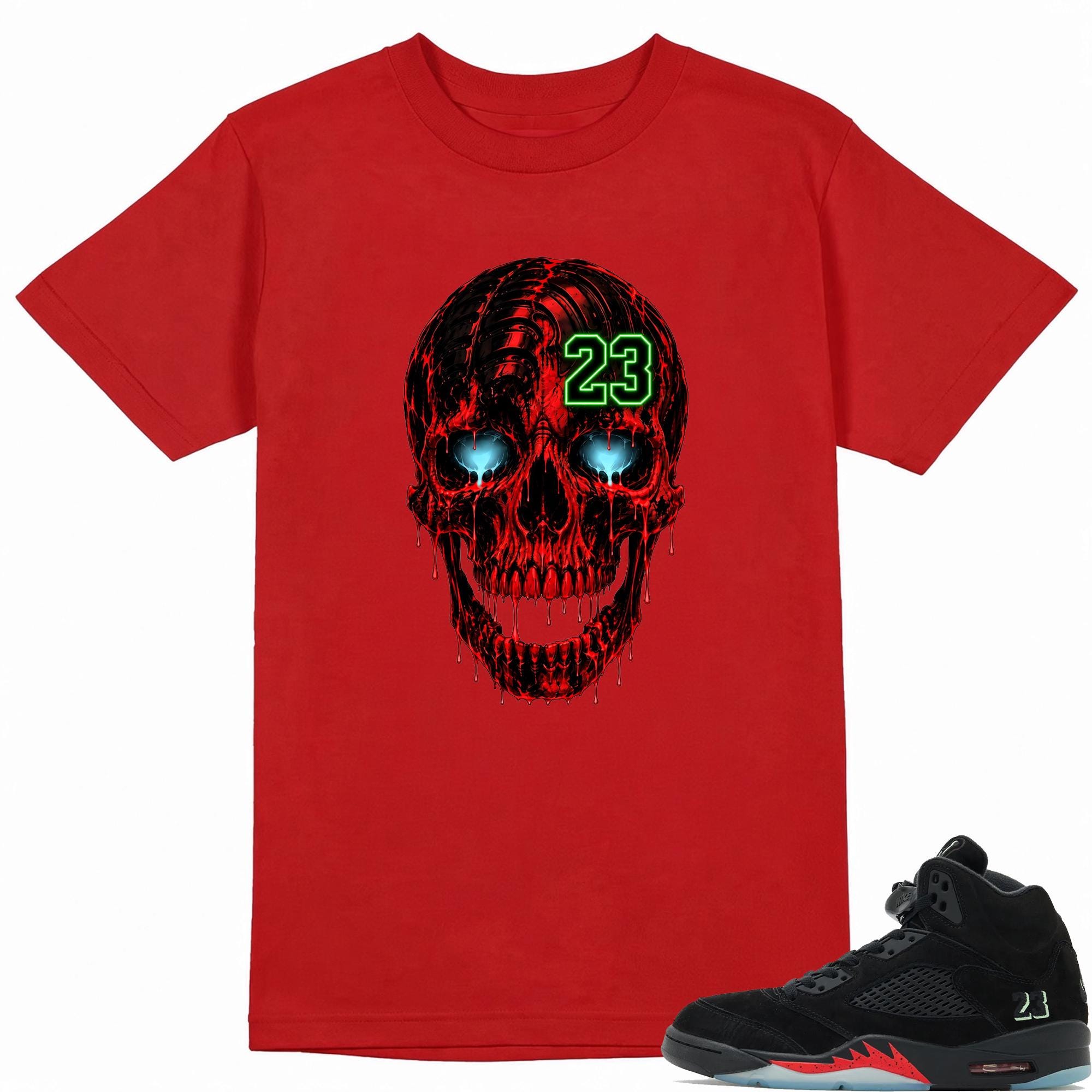 Skull Shirt to Match A.J 5 Halloween Sneaker