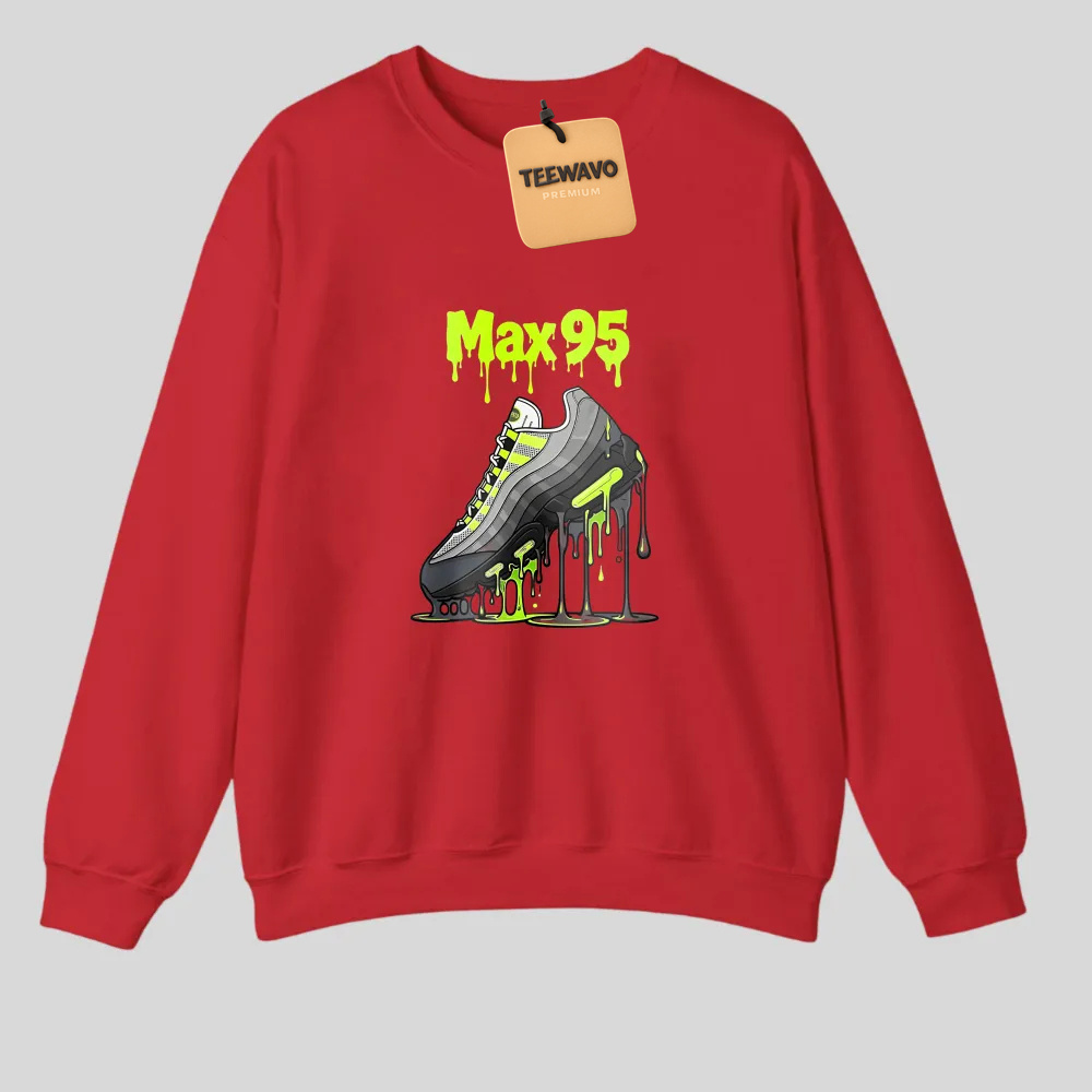 Neon Green Max95 Sneaker Drip Graphic Print tshirt 100% cotton