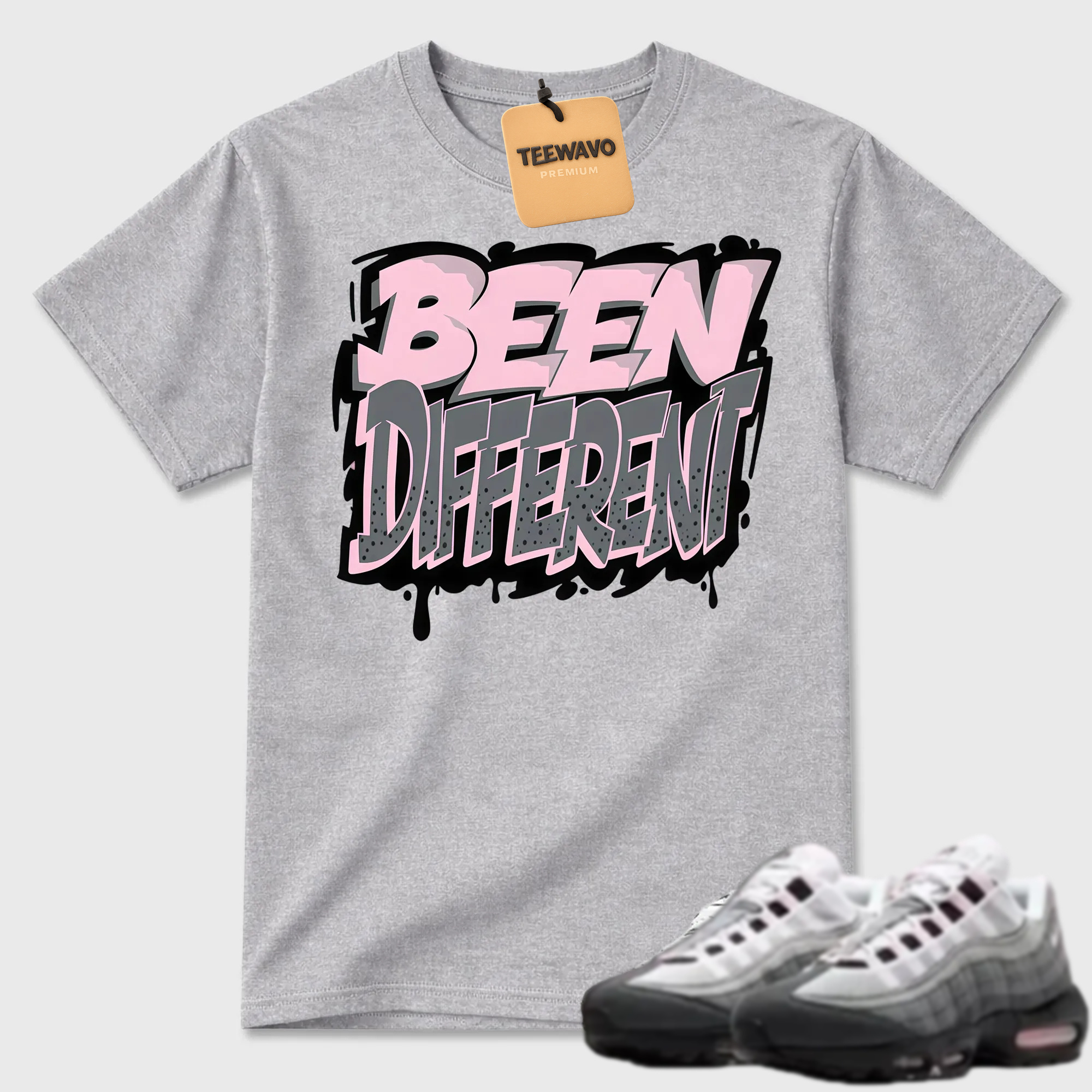 BEEN DIFFERENT Shirt To Match Air Max 95 Pink Foam Black White OG Big Bubble