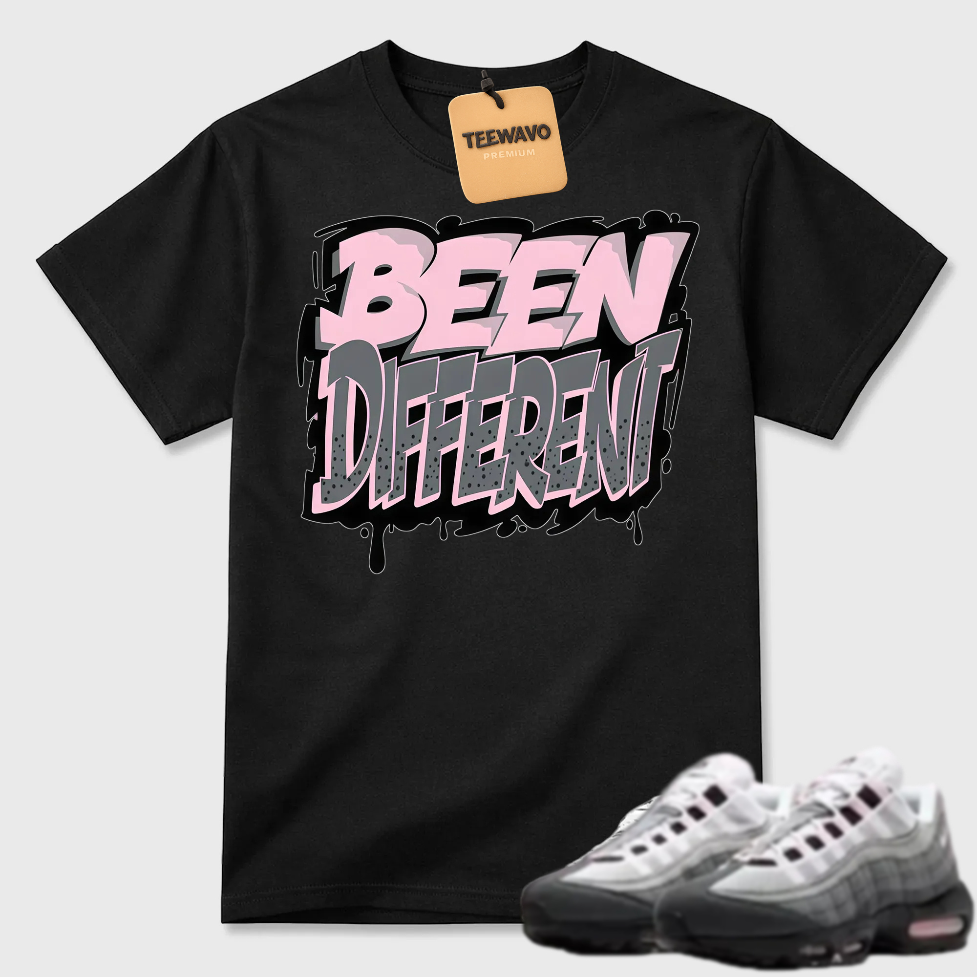 BEEN DIFFERENT Shirt To Match Air Max 95 Pink Foam Black White OG Big Bubble