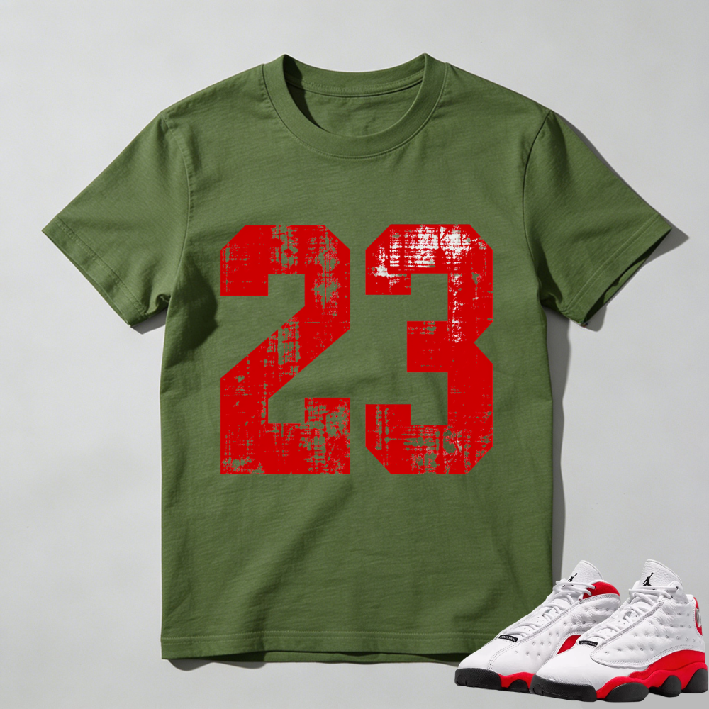 No.23 TEEWAVO  Sneaker Tees - Air Jordan 13 University Red