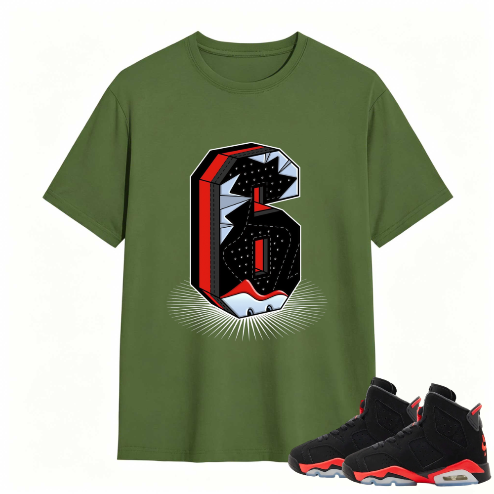 Number Statue TEEWAVO Sneaker Tees - Air Jordan 6 Reverse Infrared