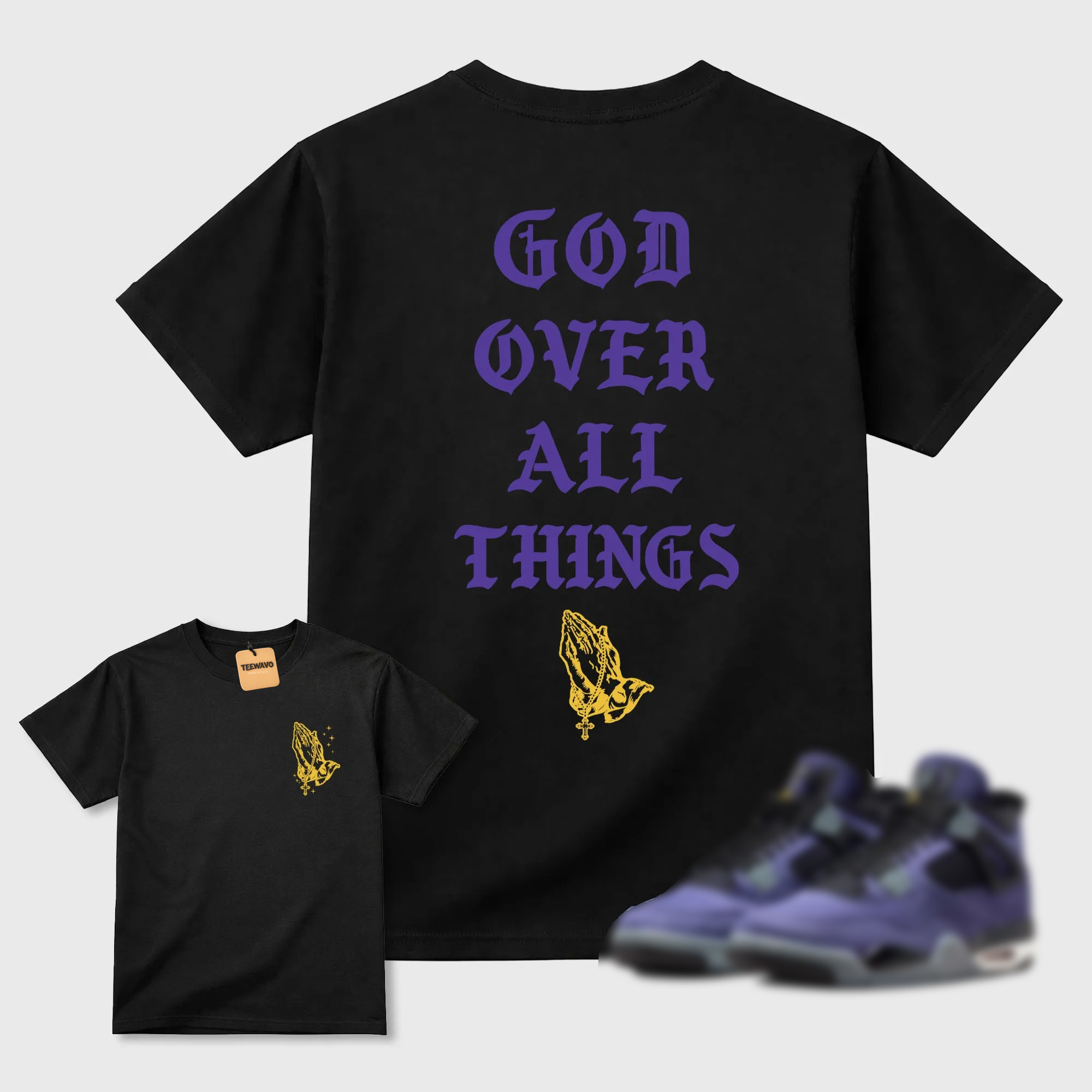God Over All Things Sneaker Tees - AJD 4 Lakeshow
