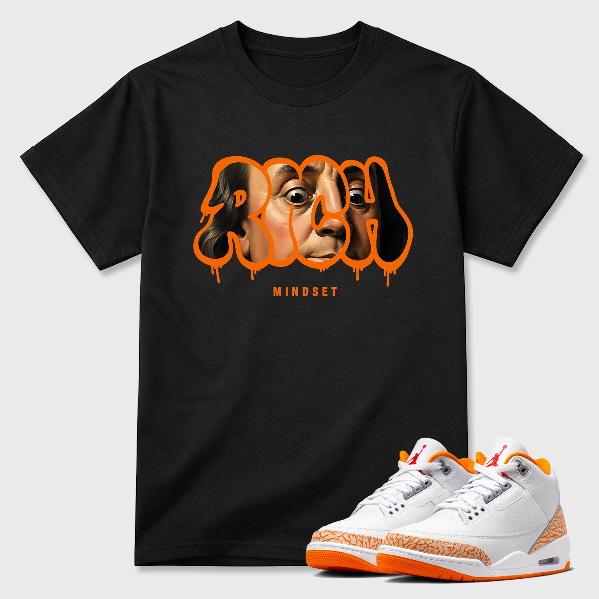 Rich Mindset  Sneaker Tees - Air Jordan 3 Orange Citrus