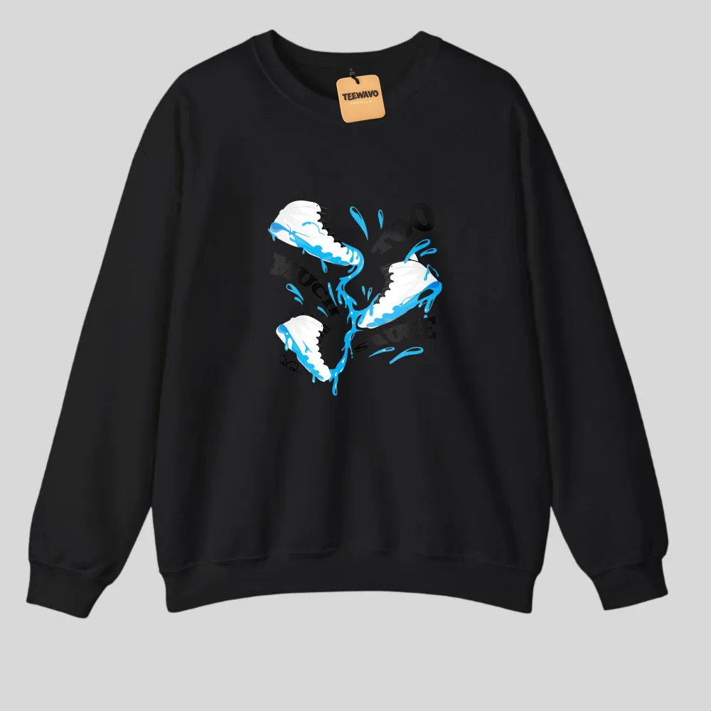 Blue Clouds And Water Splash Design tshirt 100% cotton