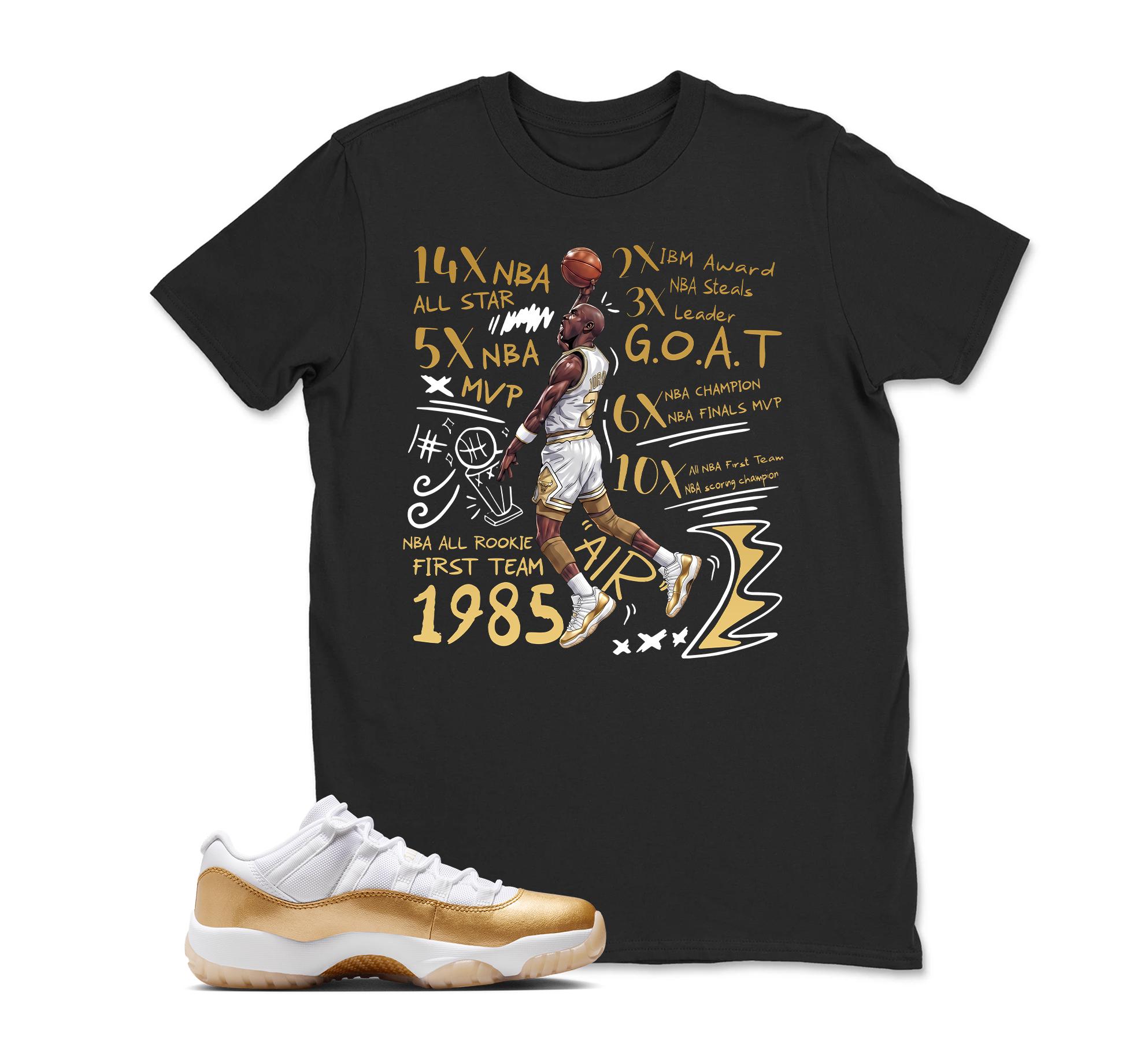 Jordan 11 White and Metallic Gold Matching Shirt, Adults & Kid Unisex Tee