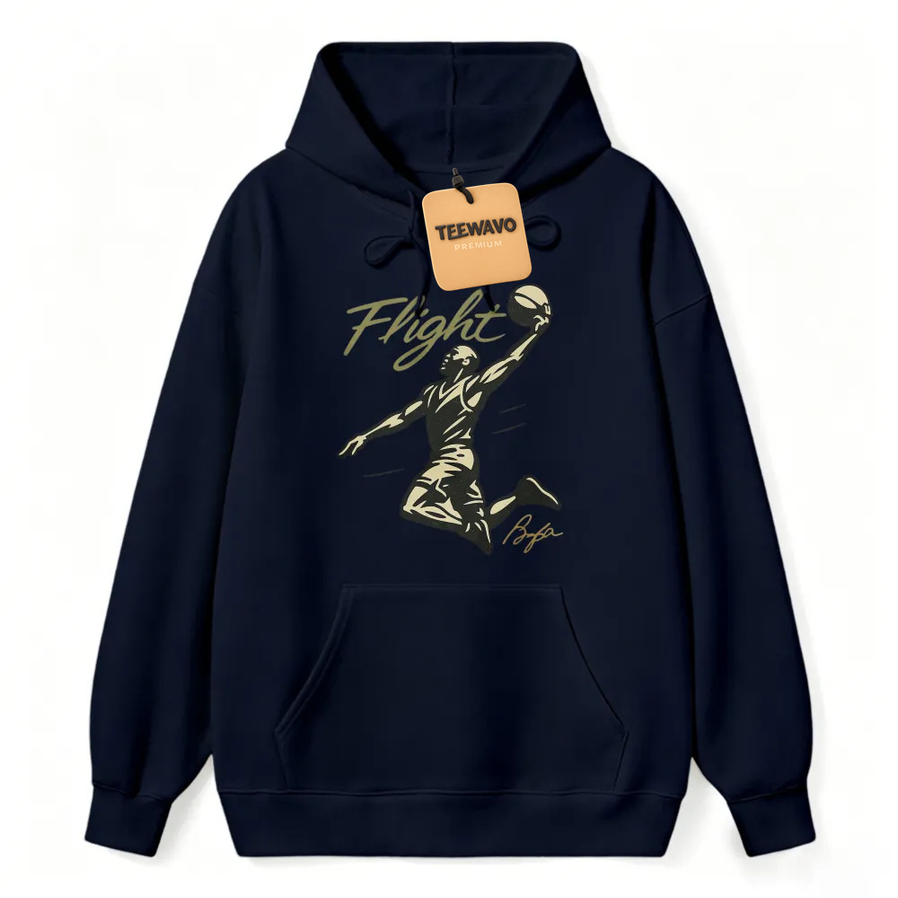 Flight Basketball Player Dunk Silhouette Graphic Unisex Classic Hoodie