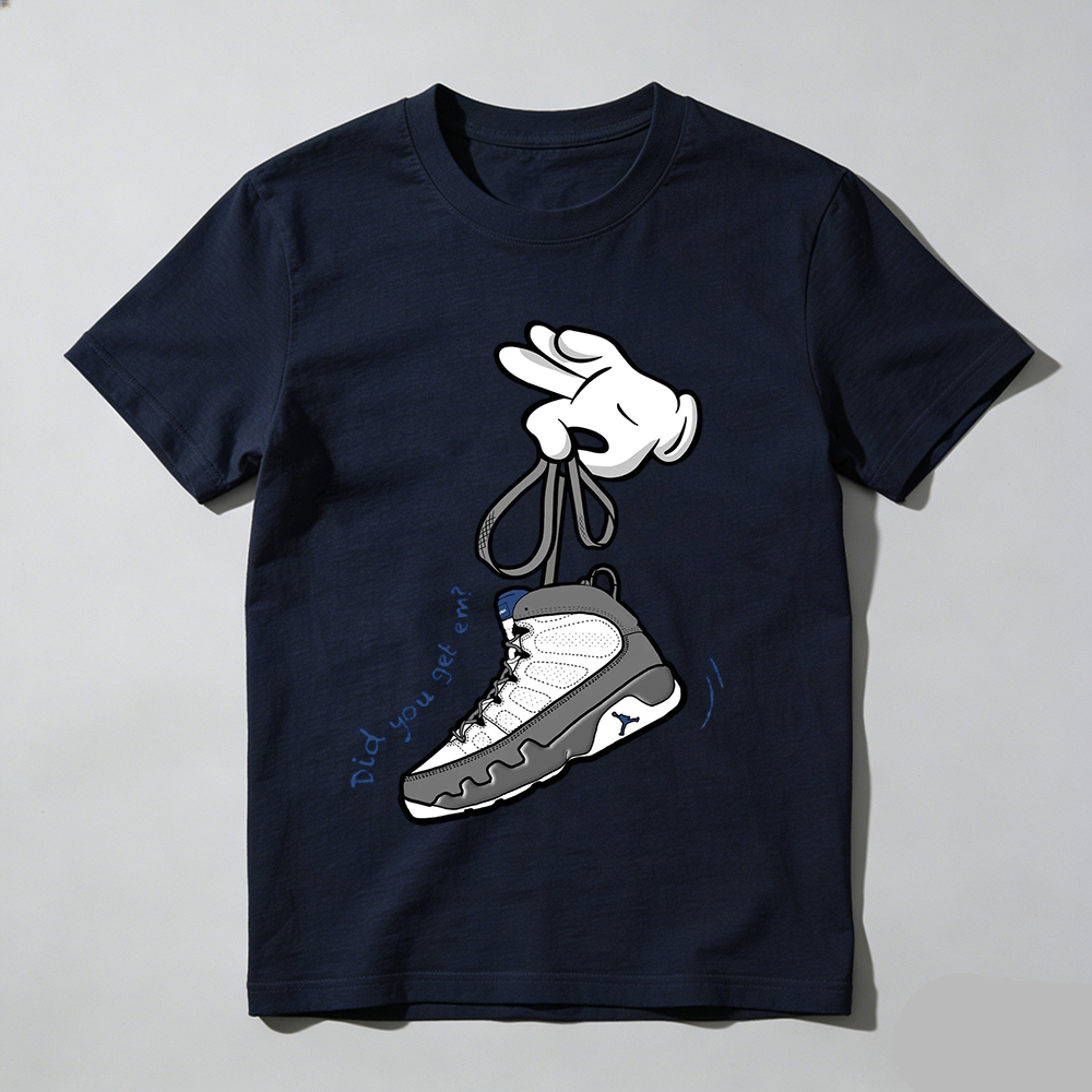 Cartoon Hands Sneaker Tees - Air Jordan 9 Flint Grey