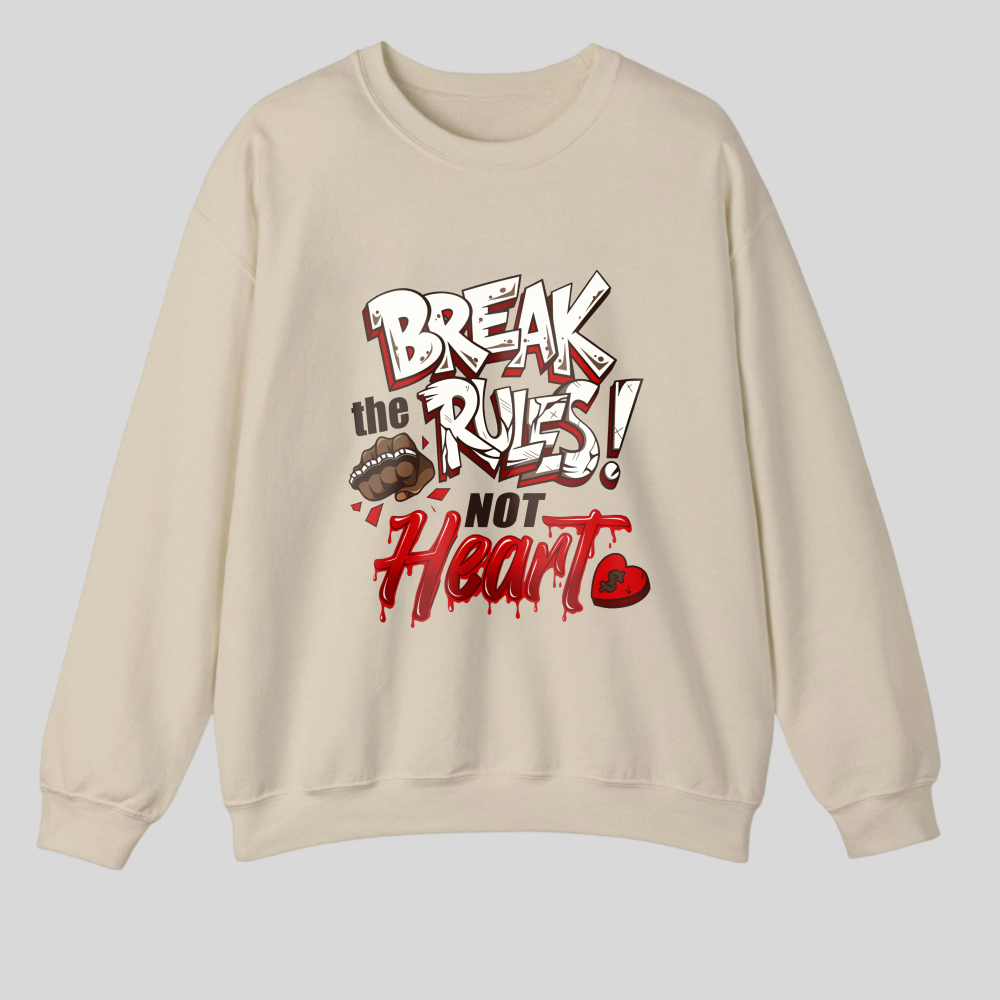 Break The Rules With Heart tshirt 100% cotton