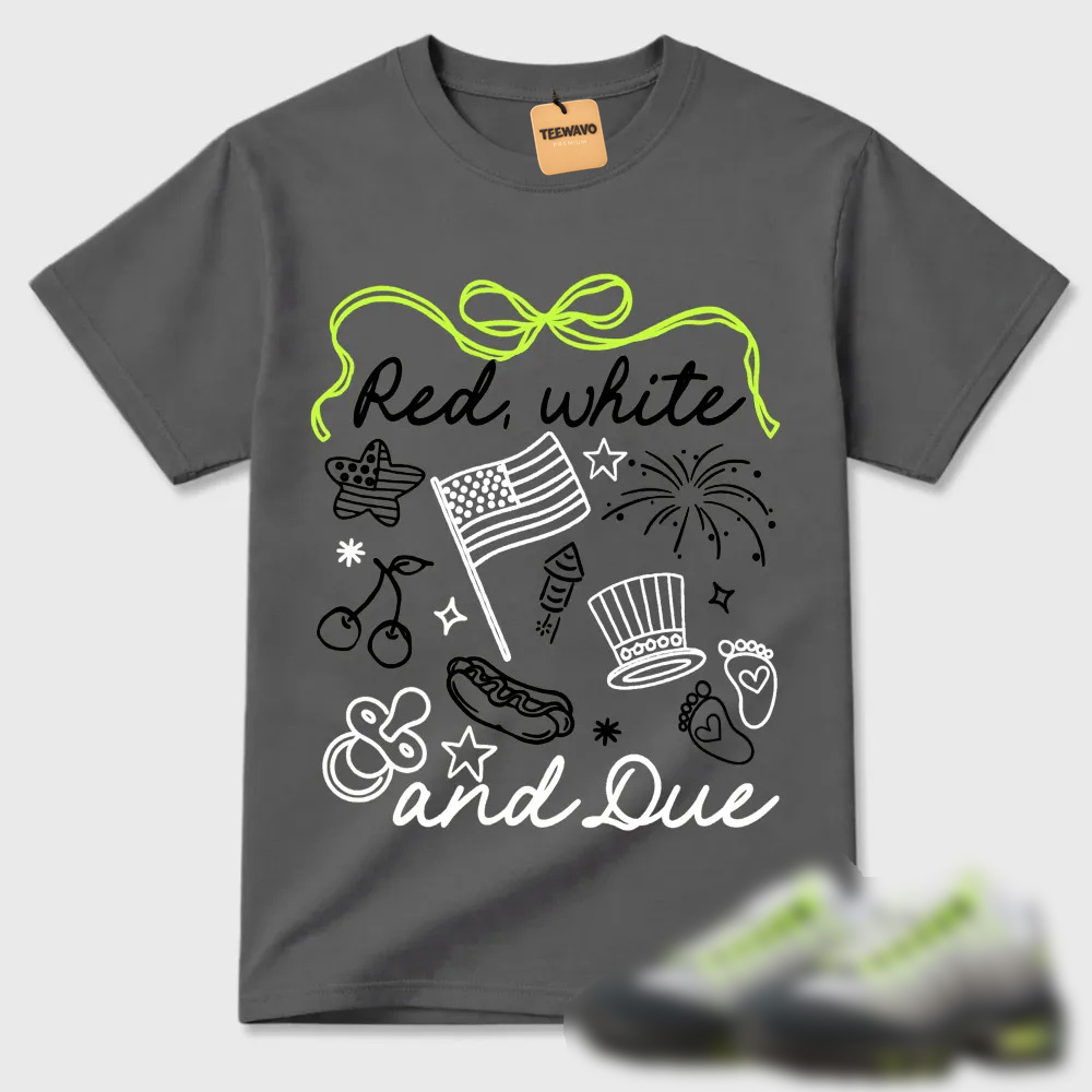 Red White And Due Patriotic Air Max 95 Doodle Tee