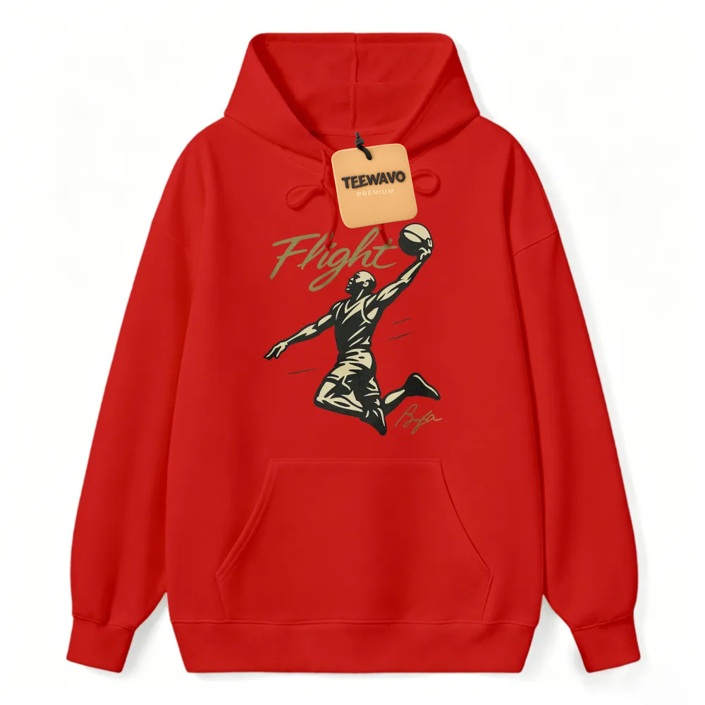 Flight Basketball Player Dunk Silhouette Graphic Unisex Classic Hoodie