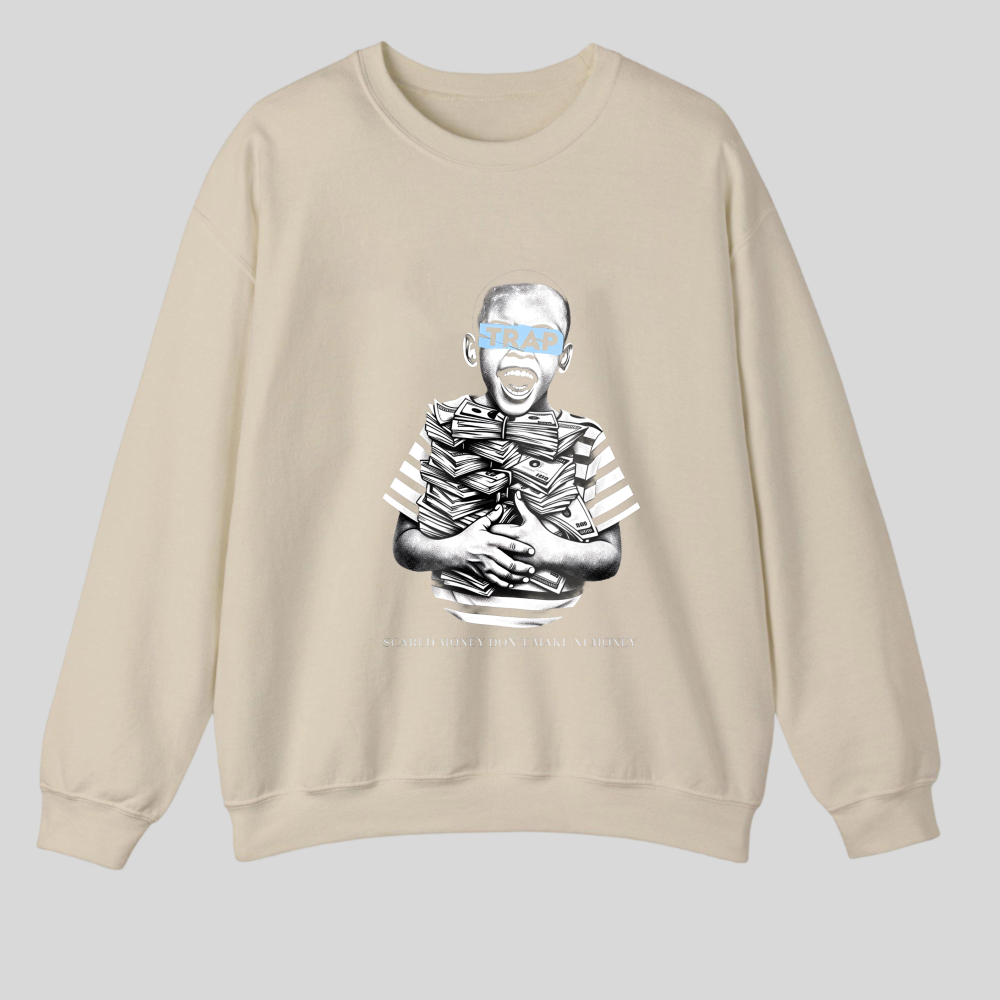 Trap Boy With Money Stack And Text tshirt 100% cotton
