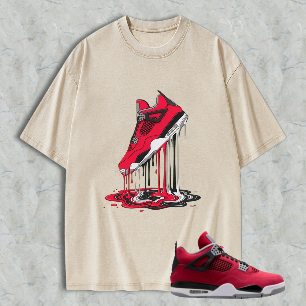 Dripping Sneaker Graphic Beige T‑Shirt
