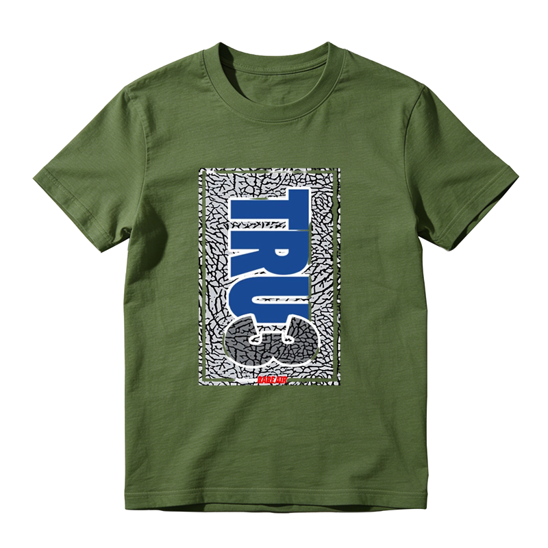 AJ 3 True Blue White Fire Red Cement Grey Match Tee