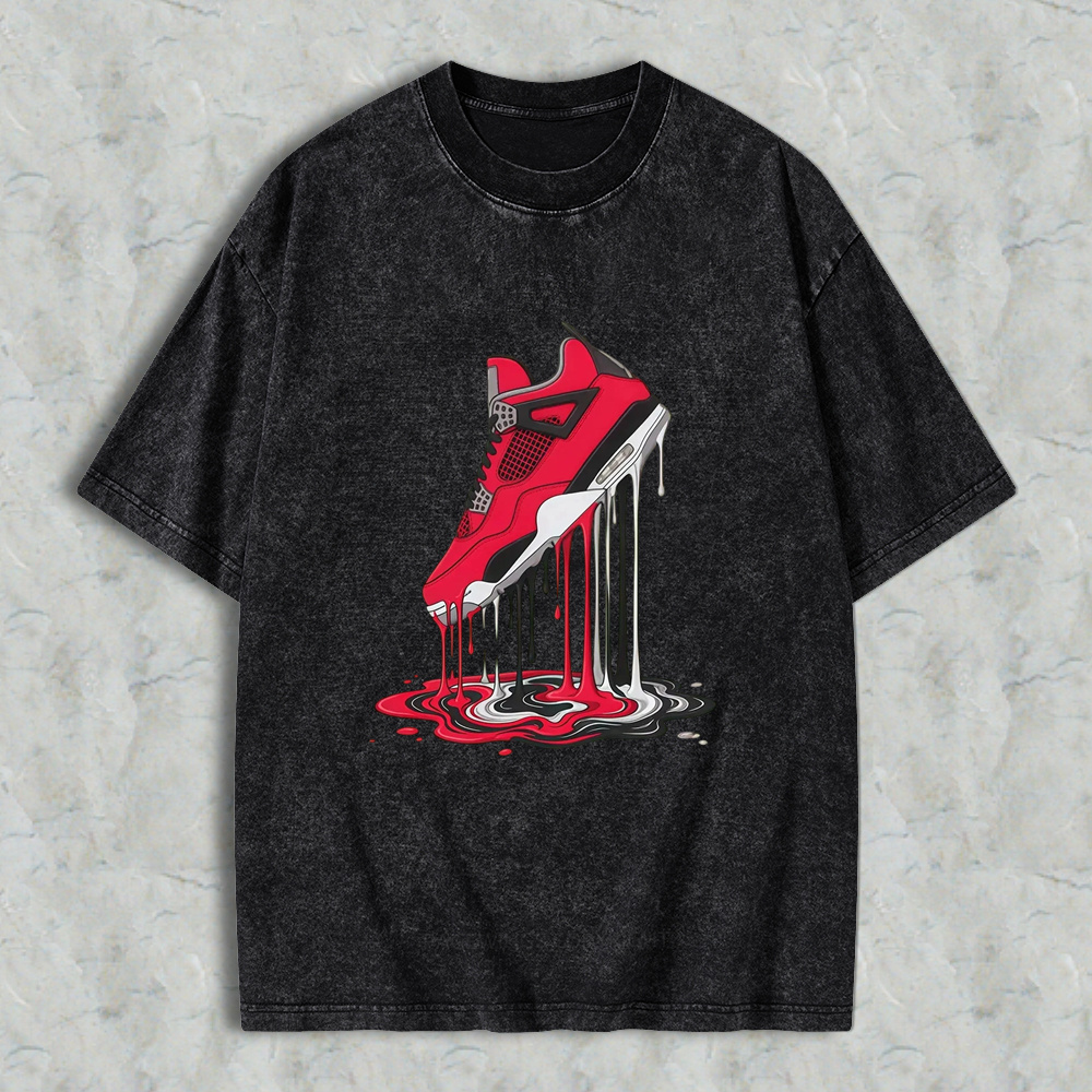 Dripping Sneaker Graphic Beige T‑Shirt
