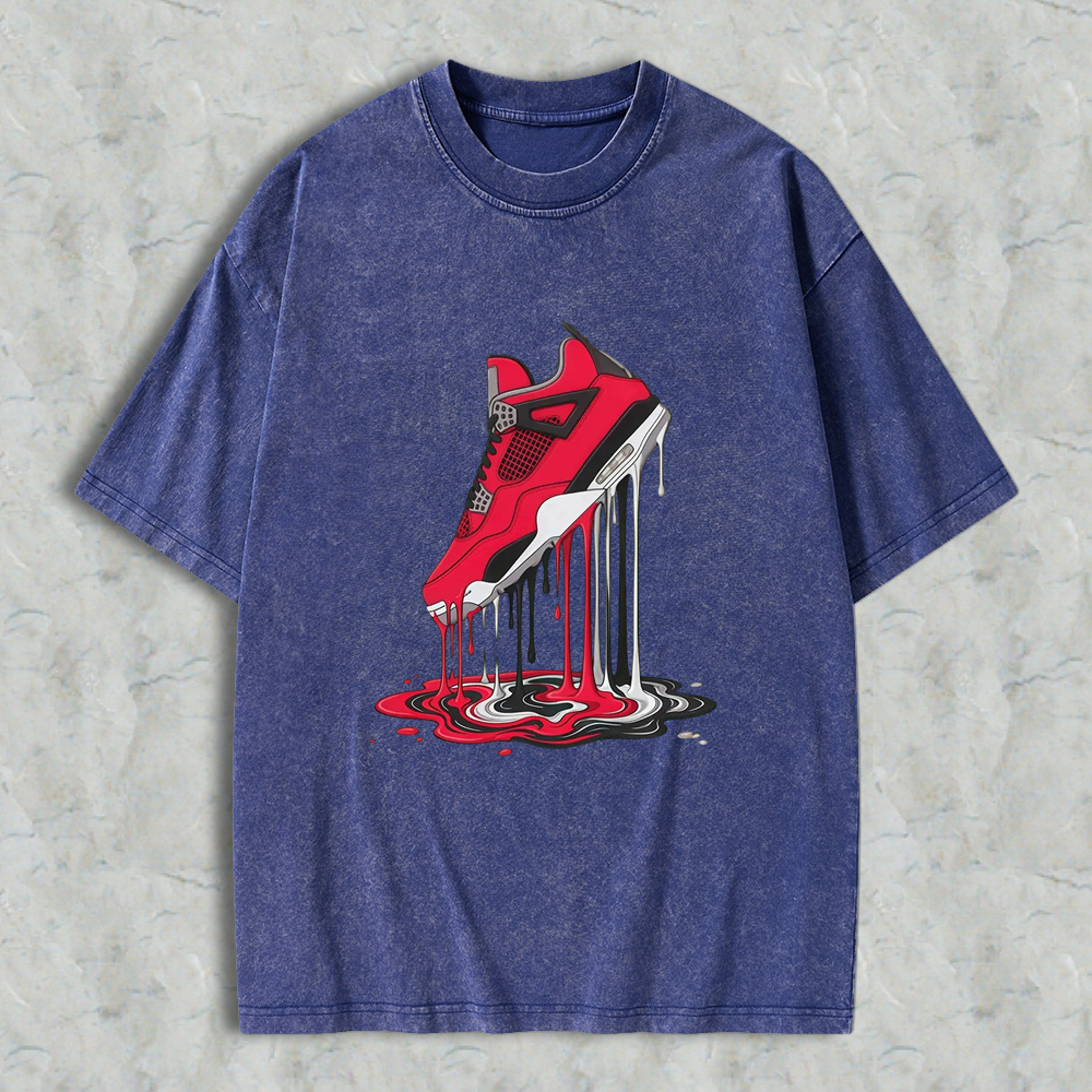 Dripping Sneaker Graphic Beige T‑Shirt