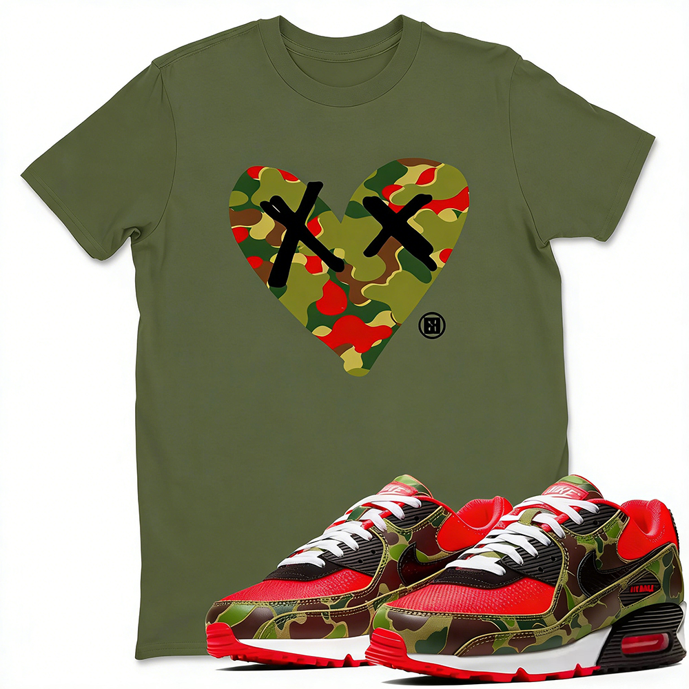 Camo Heart TEEWAVO Sneaker Tees - Air Max 90 Reverse Duck Camo