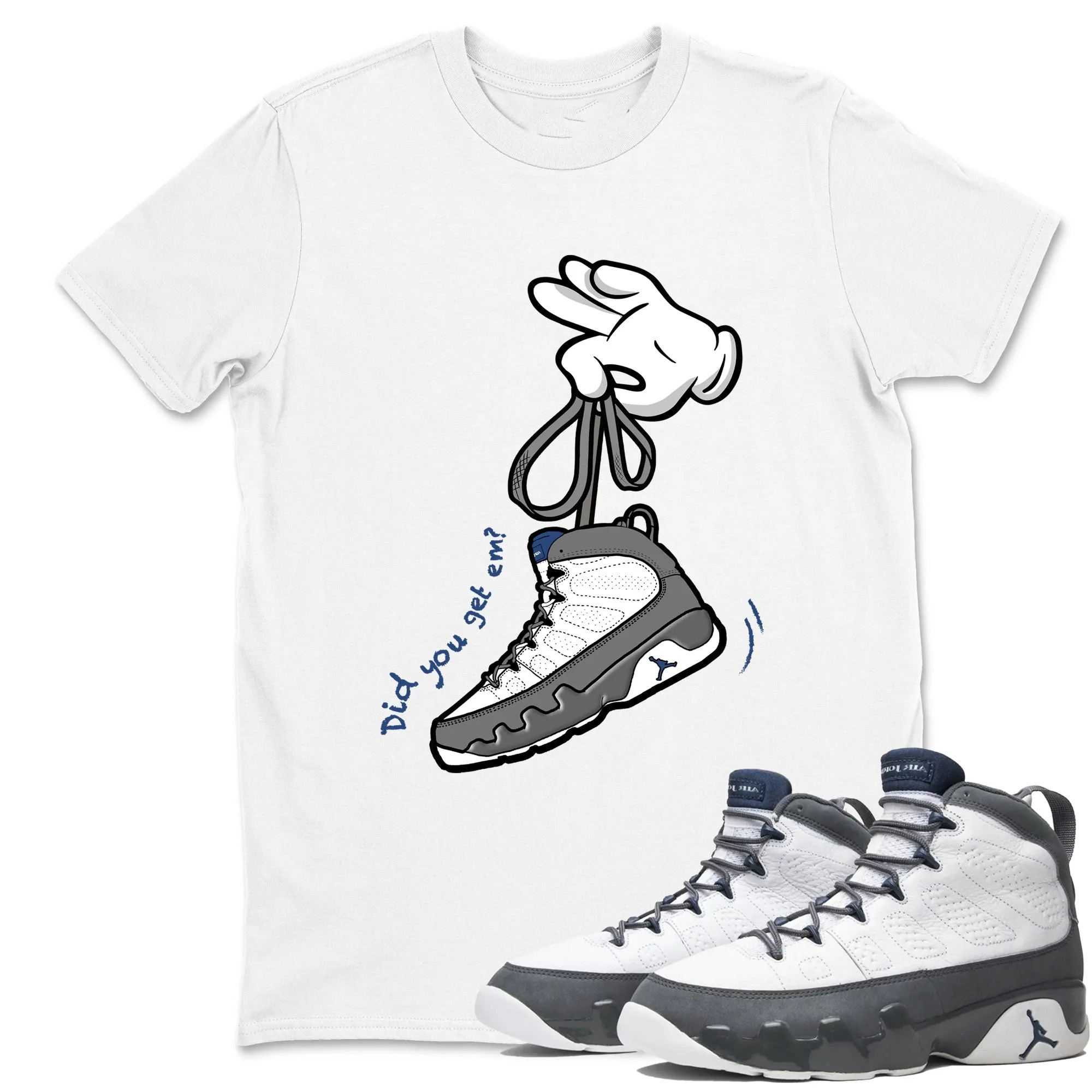 Cartoon Hands Sneaker Tees - Air Jordan 9 Flint Grey
