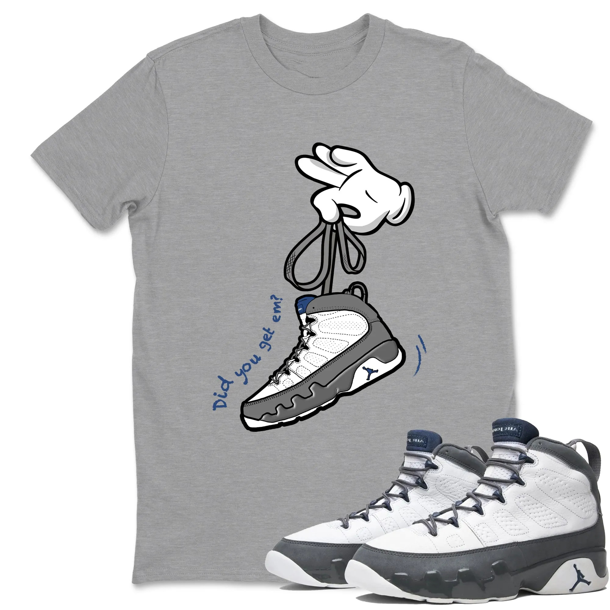 Cartoon Hands Sneaker Tees - Air Jordan 9 Flint Grey