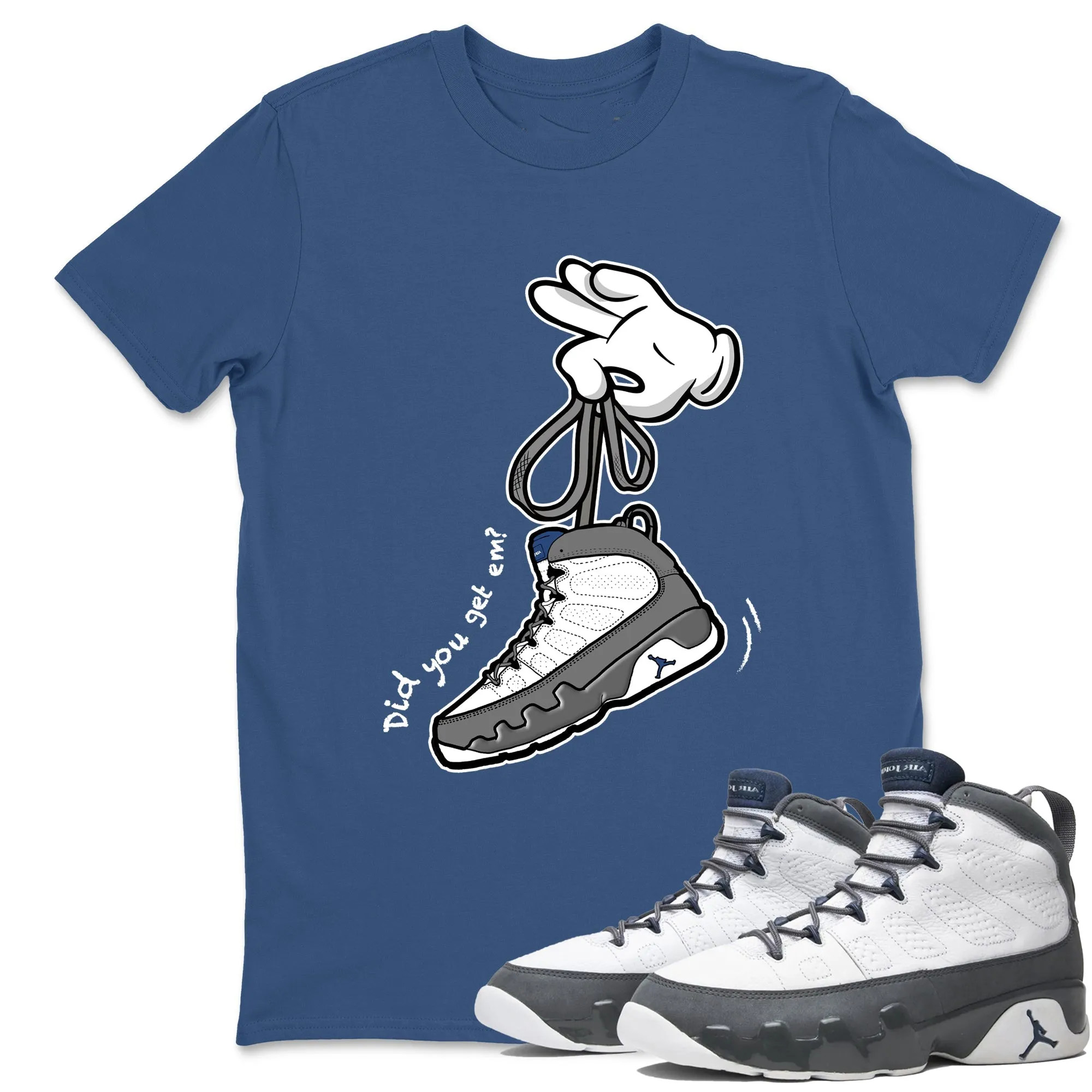 Cartoon Hands Sneaker Tees - Air Jordan 9 Flint Grey