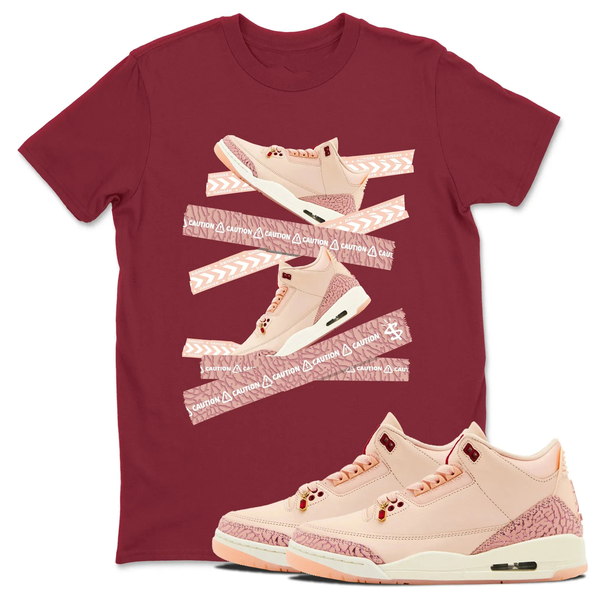 Caution Tape TEEWAVO Sneaker Tees - Air Jordan 3 Valentines Day