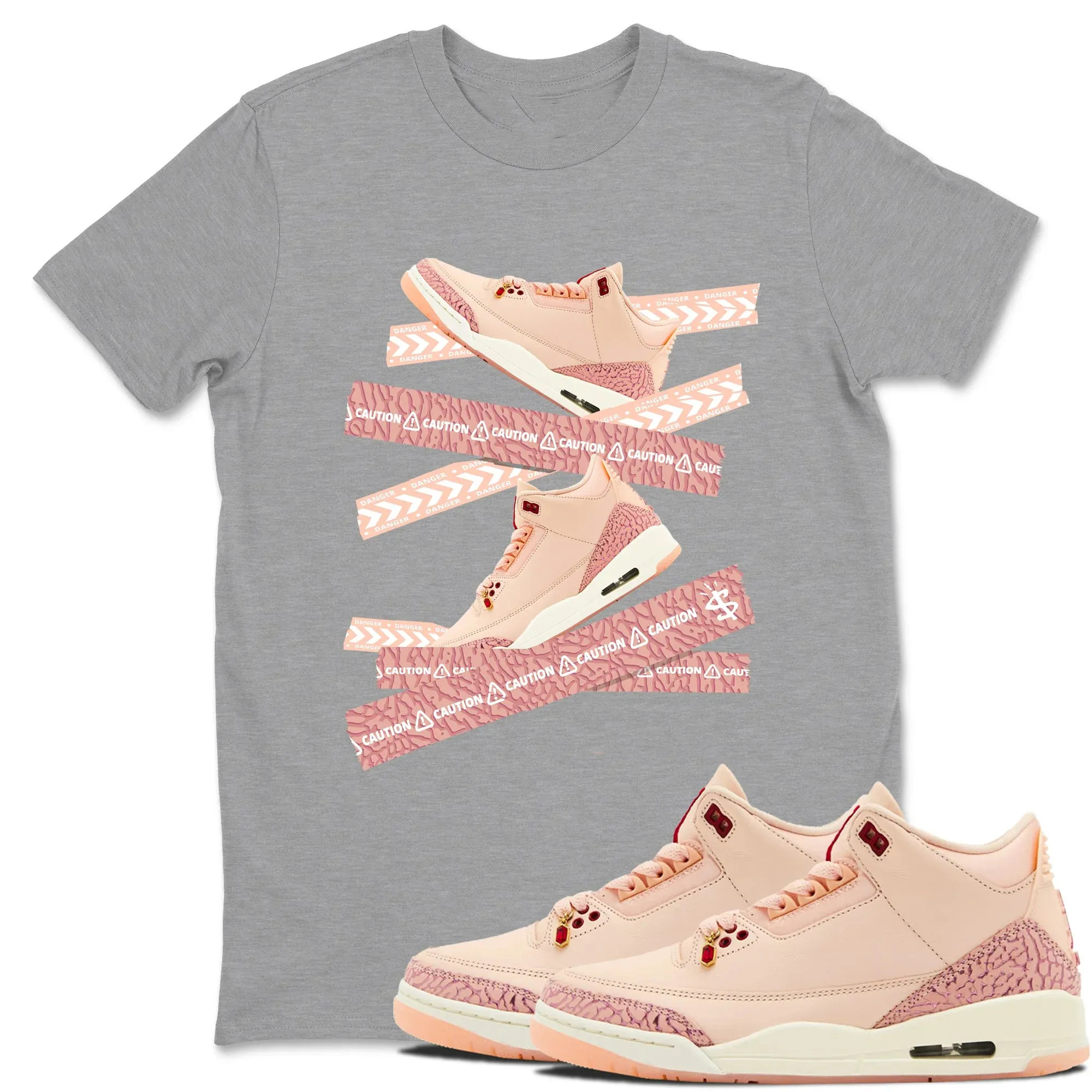 Caution Tape TEEWAVO Sneaker Tees - Air Jordan 3 Valentines Day