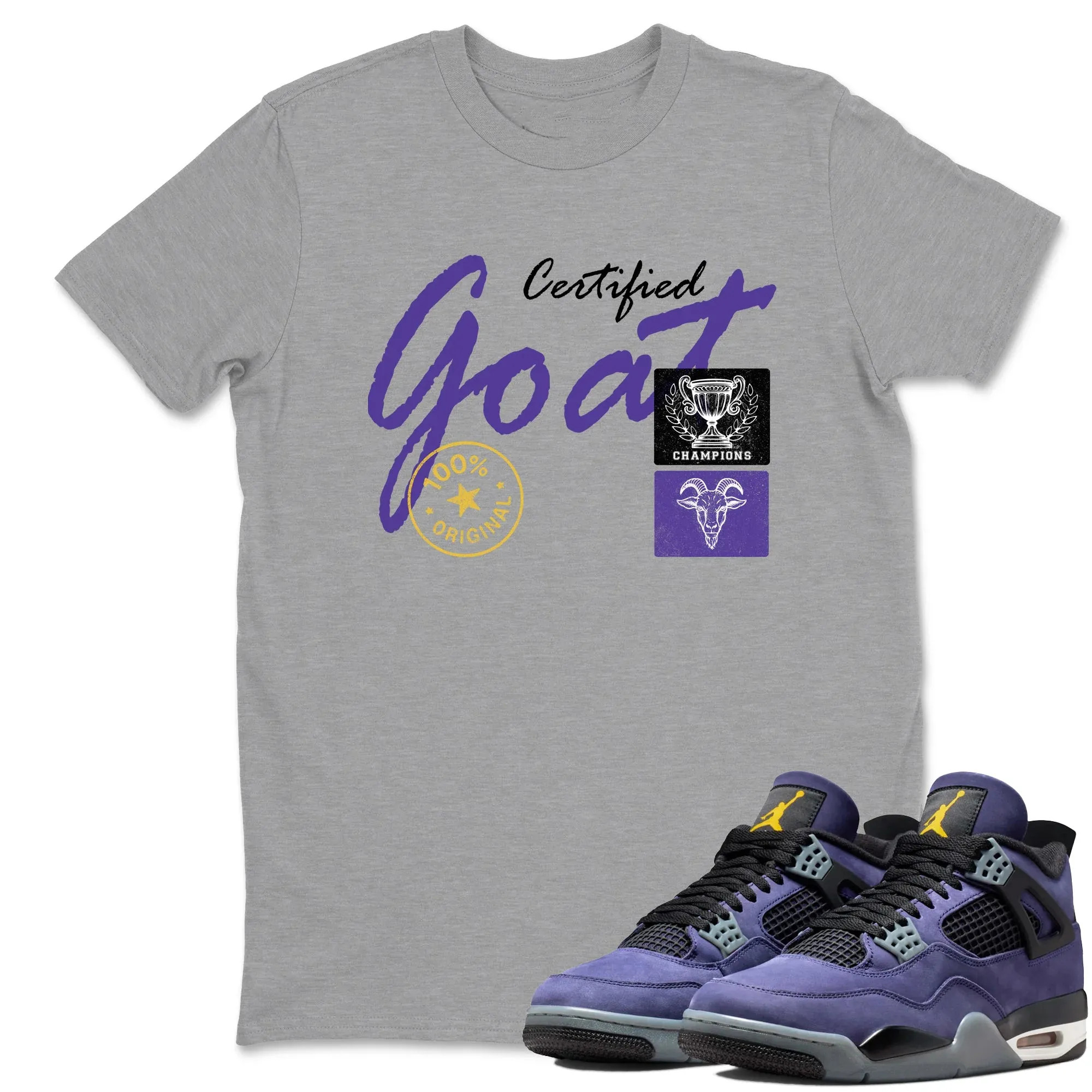 Certified Goat TEEWAVO Sneaker Tees - Air Jordan 4 Lakeshow