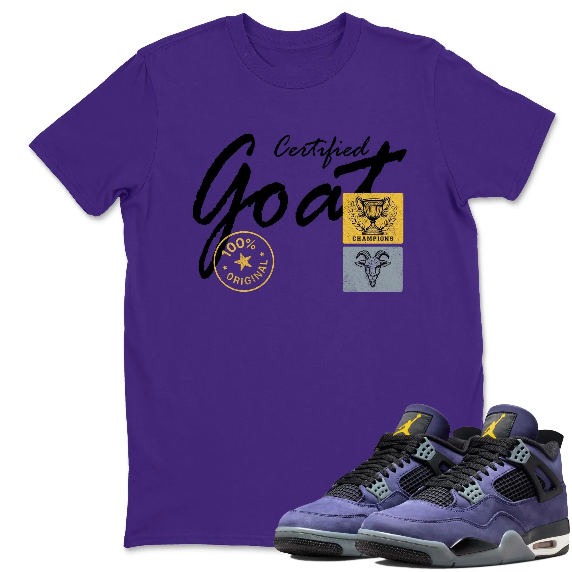 Certified Goat TEEWAVO Sneaker Tees - Air Jordan 4 Lakeshow