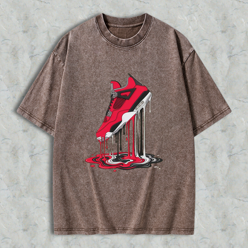 Dripping Sneaker Graphic Beige T‑Shirt