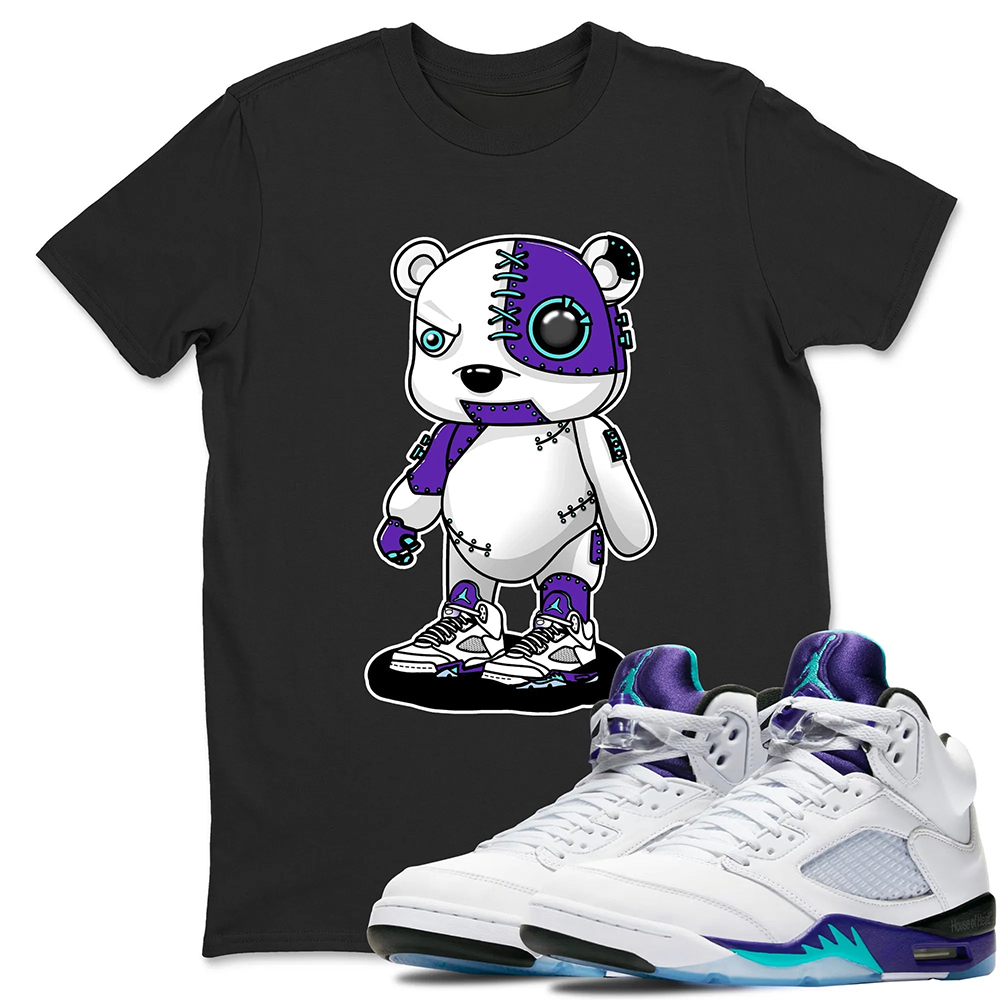 Cyborg Bear Sneaker Tees - Air Jordan 5 Grape
