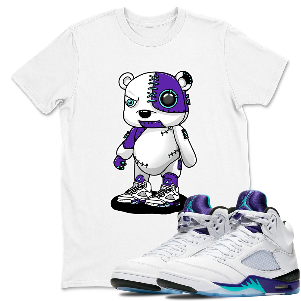 Cyborg Bear Sneaker Tees - Air Jordan 5 Grape