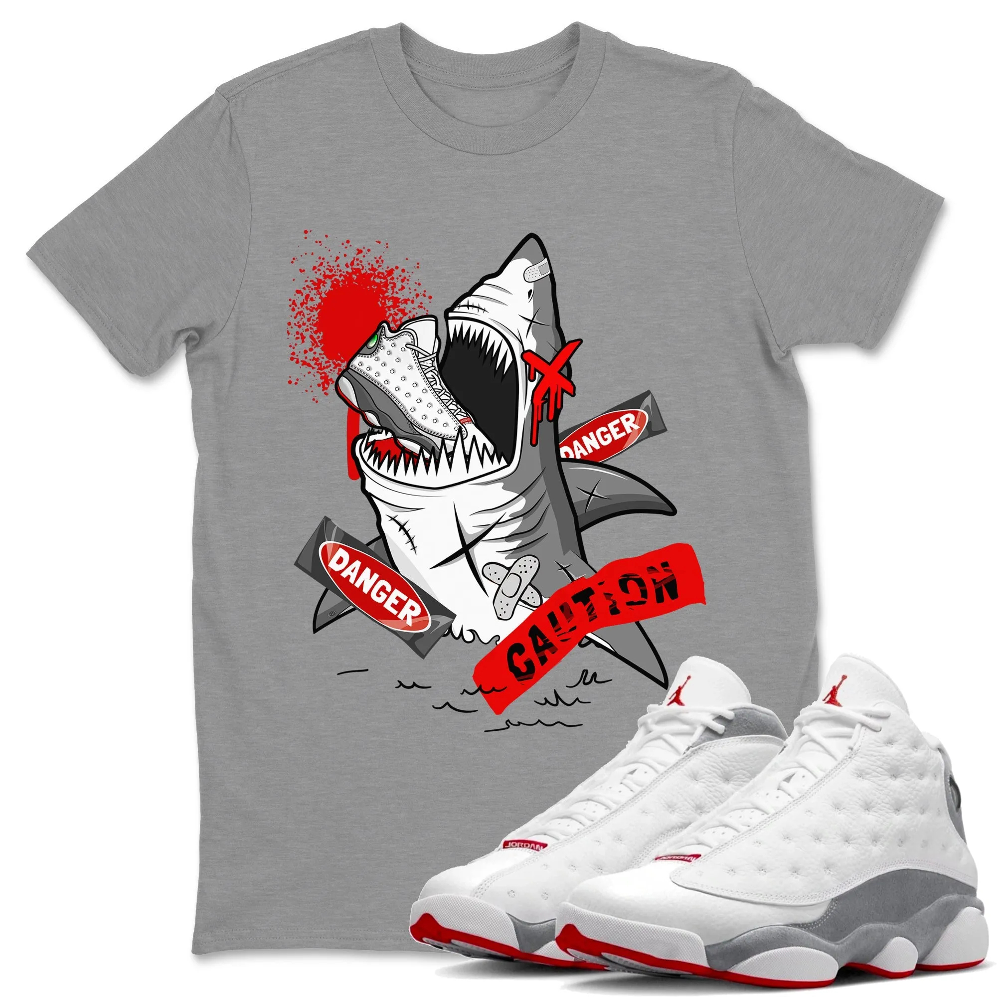 Dangerous Shark TEEWAVO Sneaker Tee - Air Jordan 13 Wolf Grey
