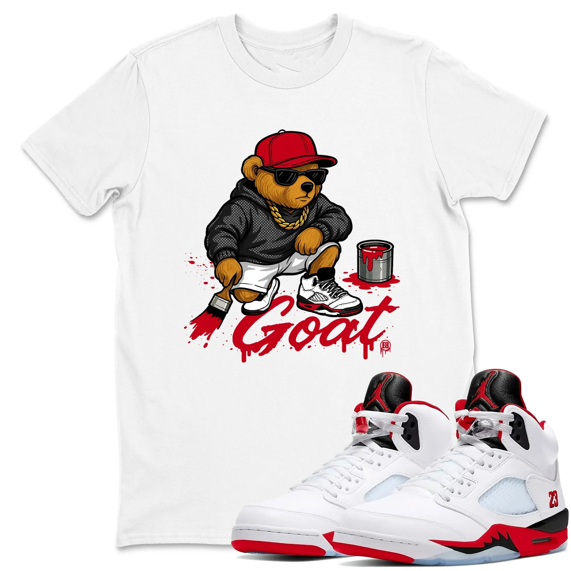 Drip The GOAT Sneaker Tees - Air Jordan 5 Fire Red