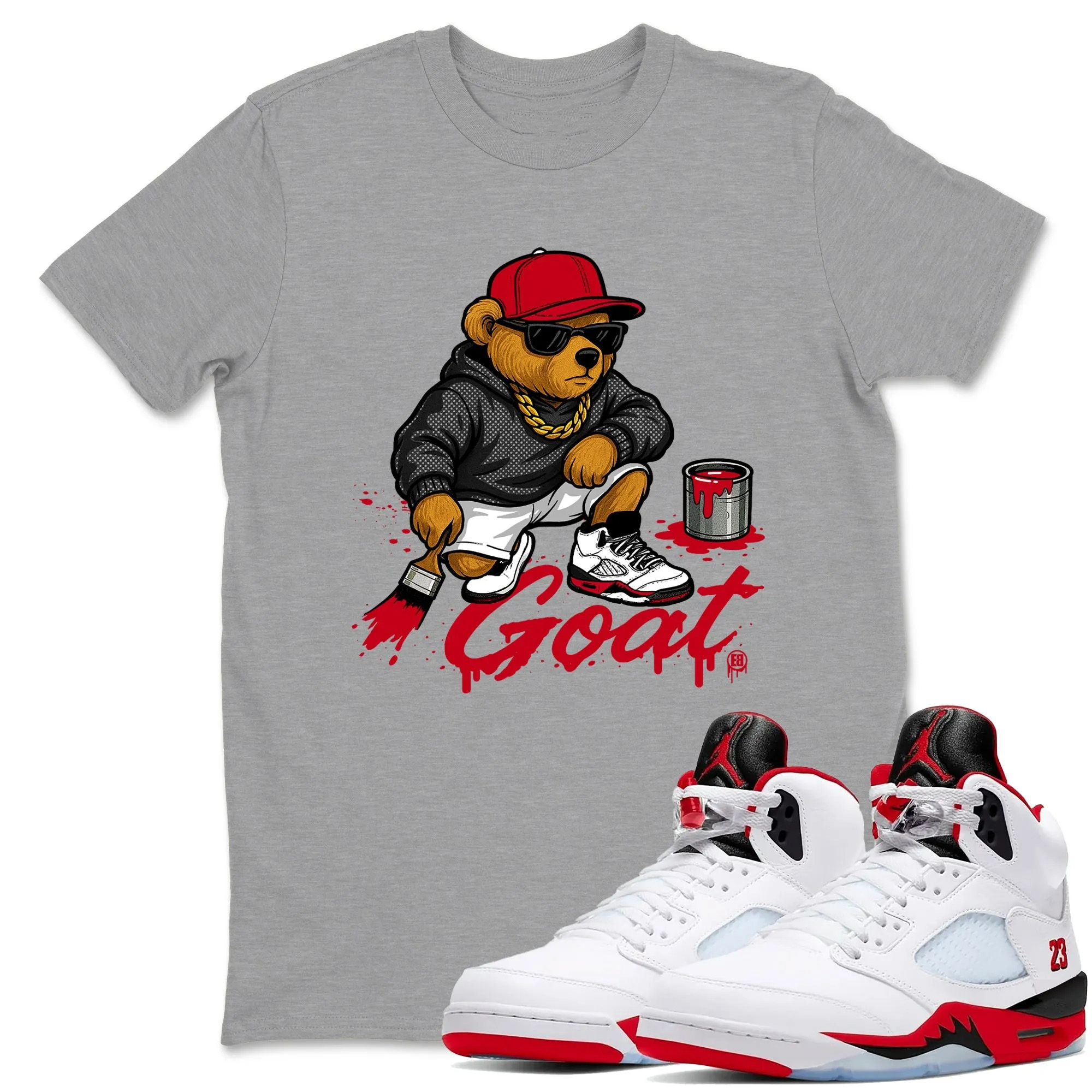 Drip The GOAT Sneaker Tees - Air Jordan 5 Fire Red