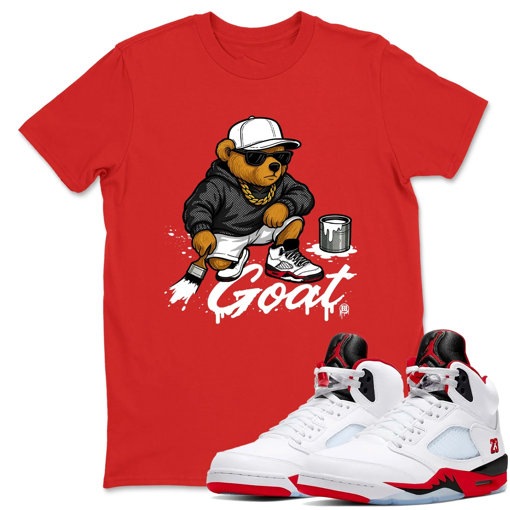 Drip The GOAT Sneaker Tees - Air Jordan 5 Fire Red