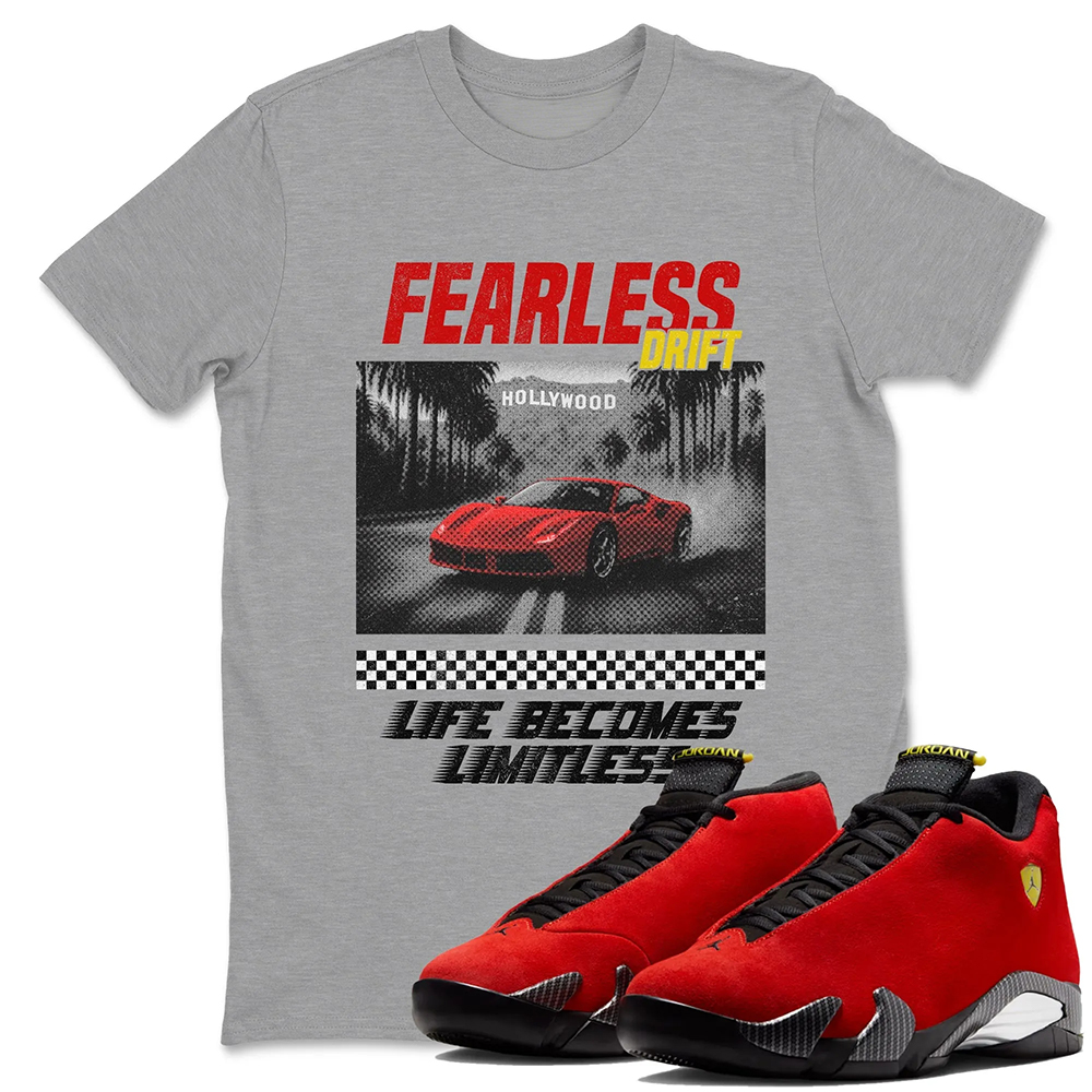 Fearless Drift Sneaker Tees - Air Jordan 14 Challenge Red