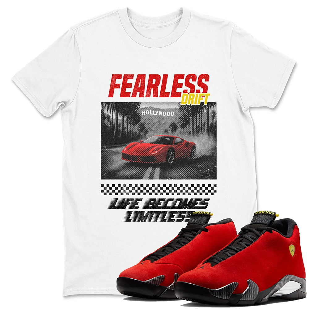 Fearless Drift Sneaker Tees - Air Jordan 14 Challenge Red