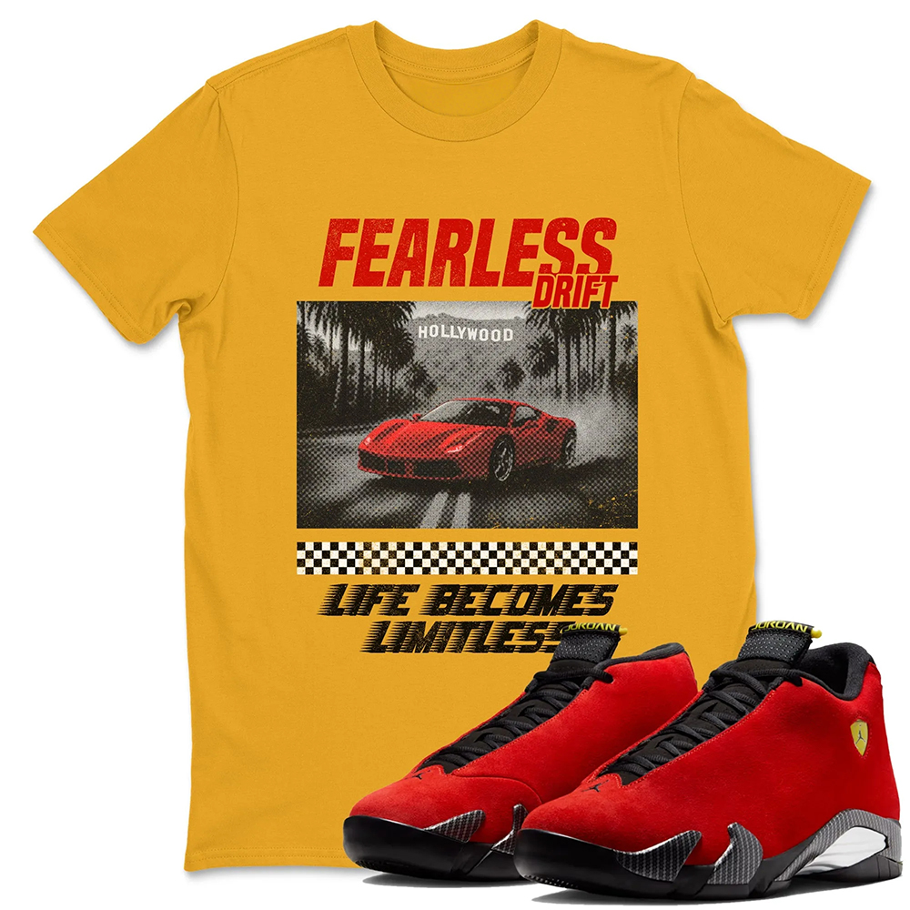 Fearless Drift Sneaker Tees - Air Jordan 14 Challenge Red