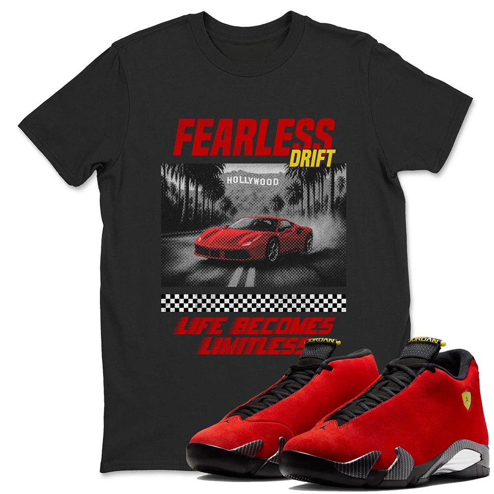 Fearless Drift Sneaker Tees - Air Jordan 14 Challenge Red