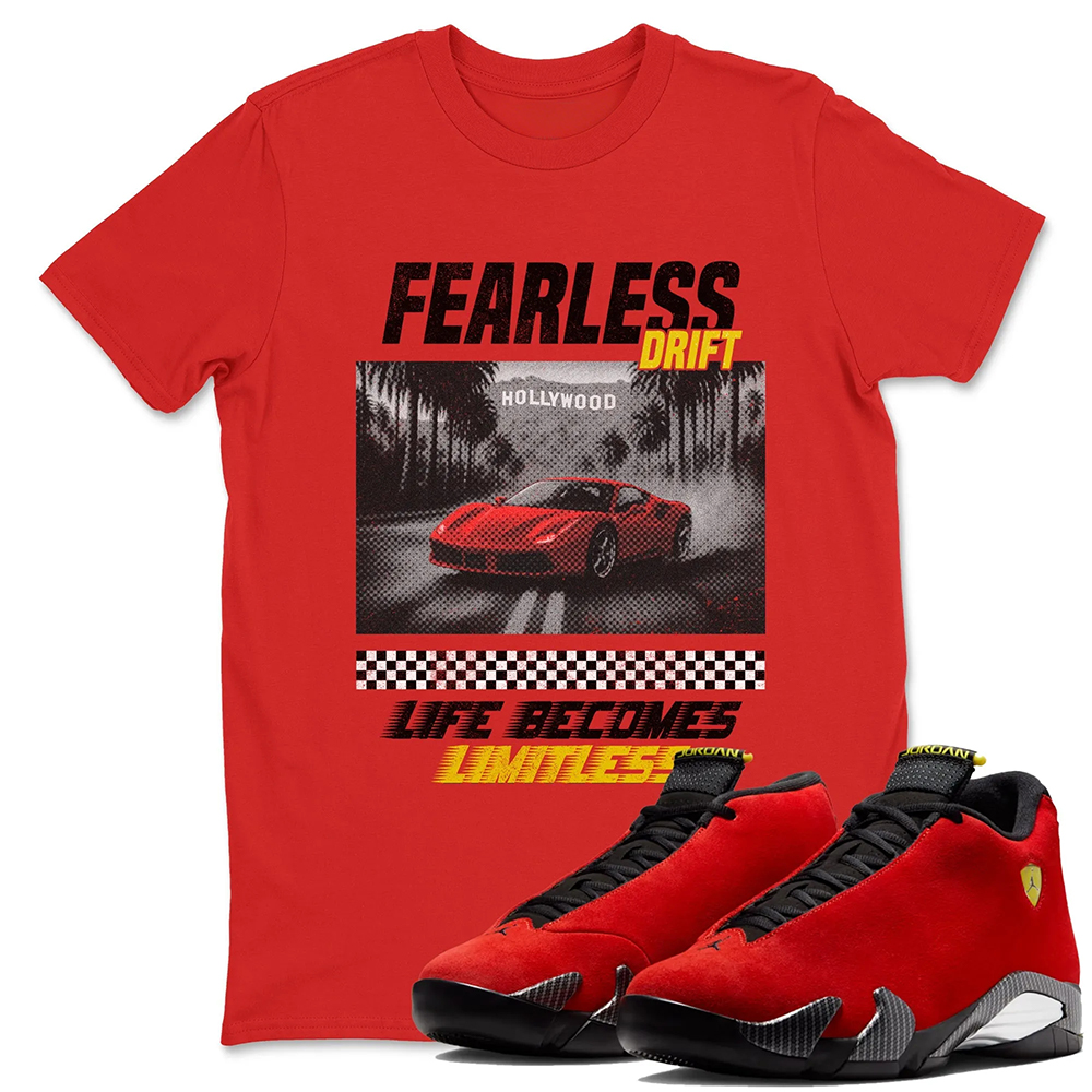 Fearless Drift Sneaker Tees - Air Jordan 14 Challenge Red