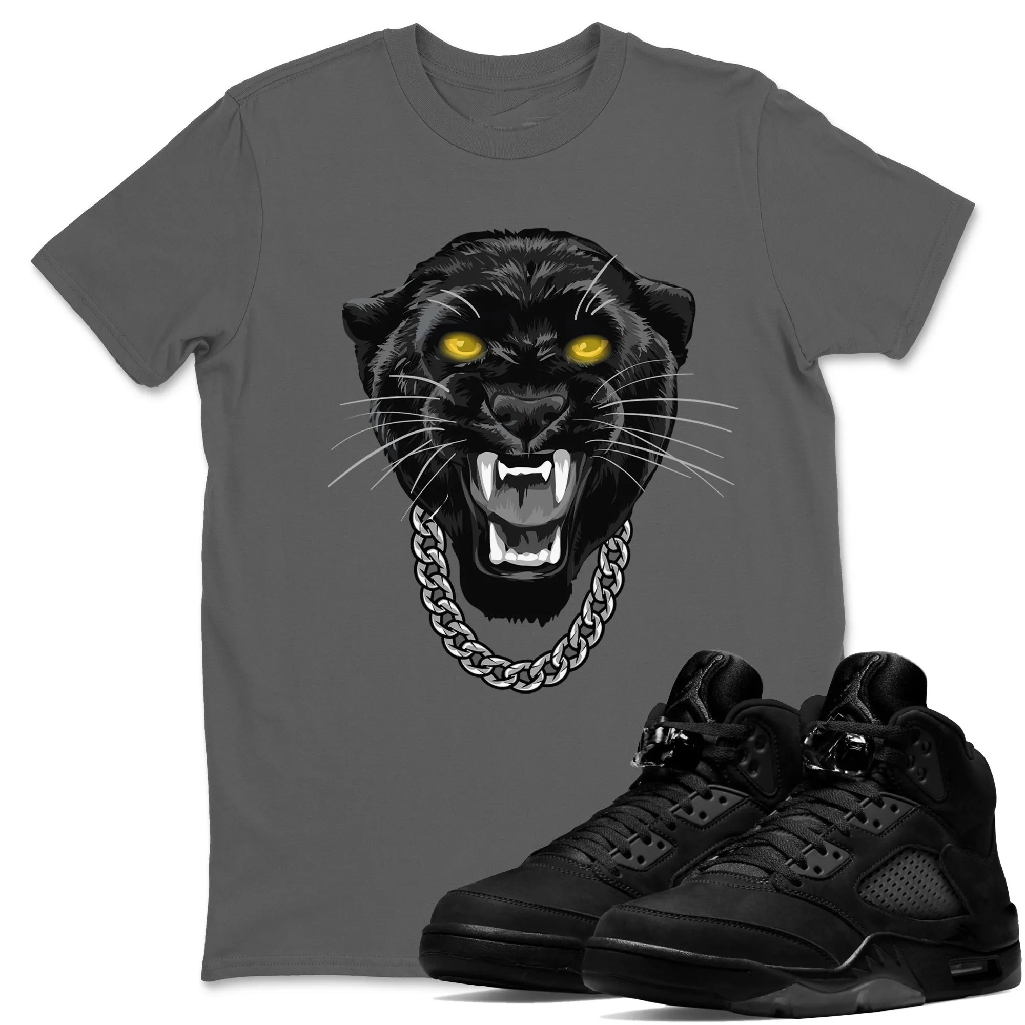 Gangster Black Cat Sneaker Tees - Air Jordan 5 Black Cat