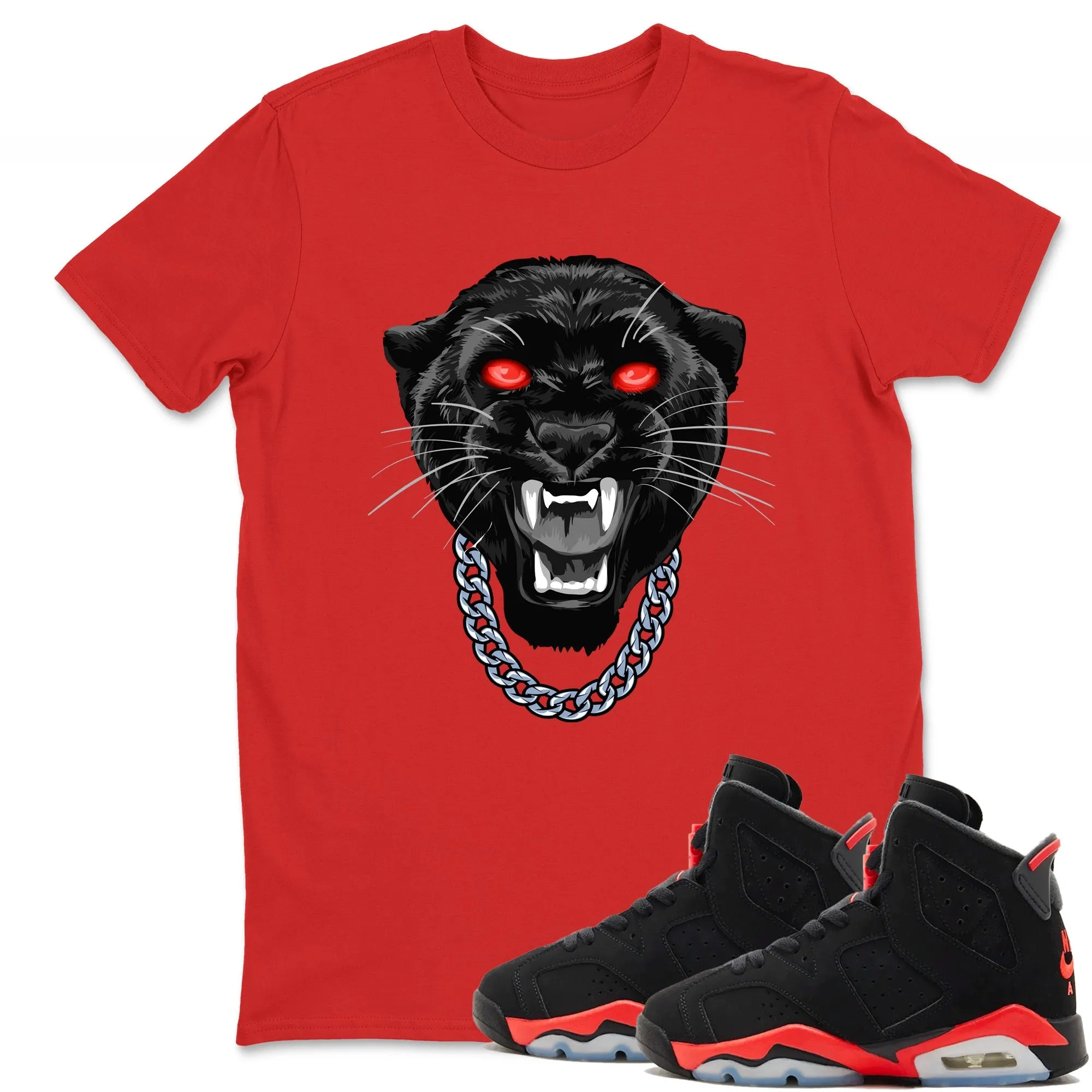 Gangster Black Cat TEEWAVO Sneaker Tees - Air Jordan 6 Reverse Infrared