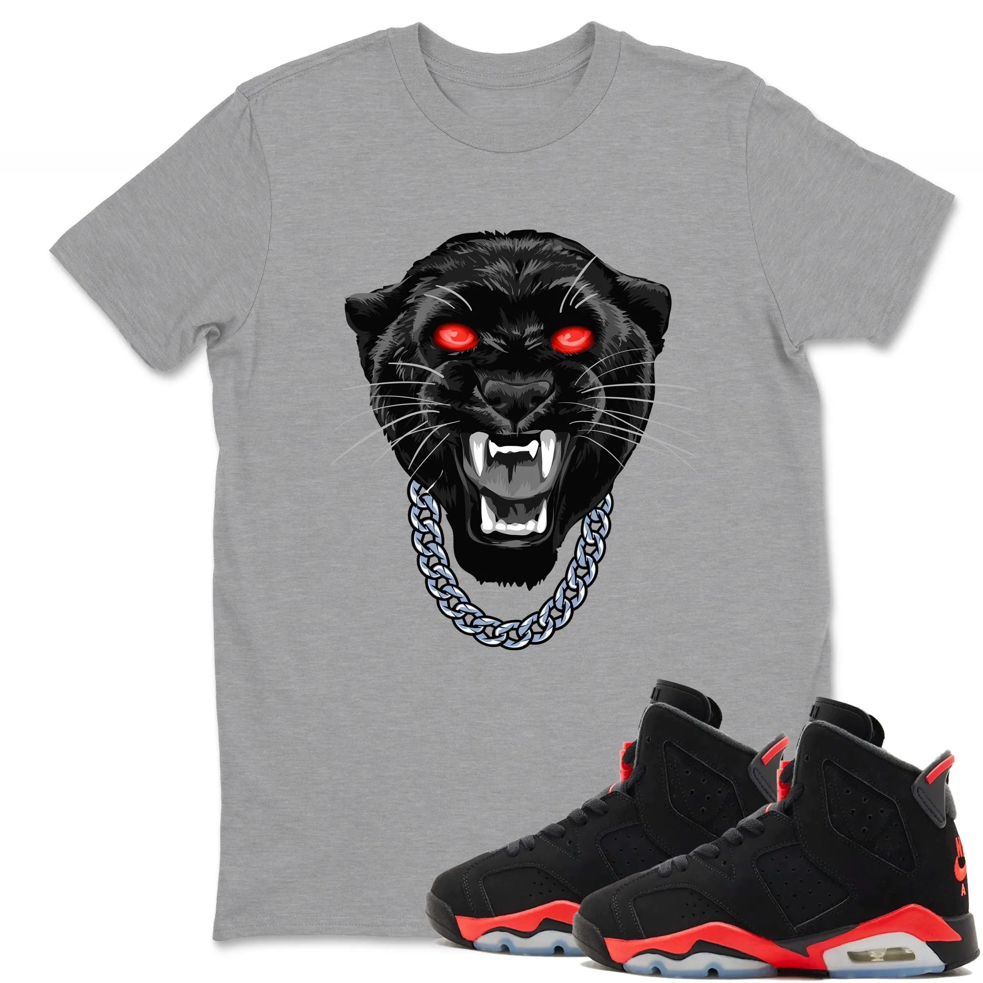 Gangster Black Cat TEEWAVO Sneaker Tees - Air Jordan 6 Reverse Infrared
