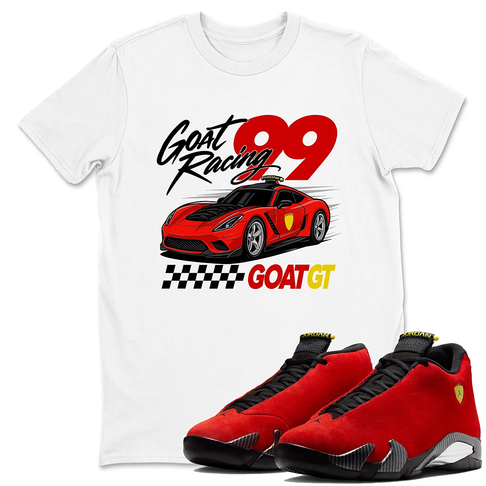 Goat Racing Sneaker Tees - Air Jordan 14 Challenge Red