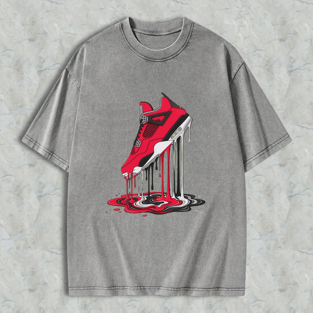 Dripping Sneaker Graphic Beige T‑Shirt